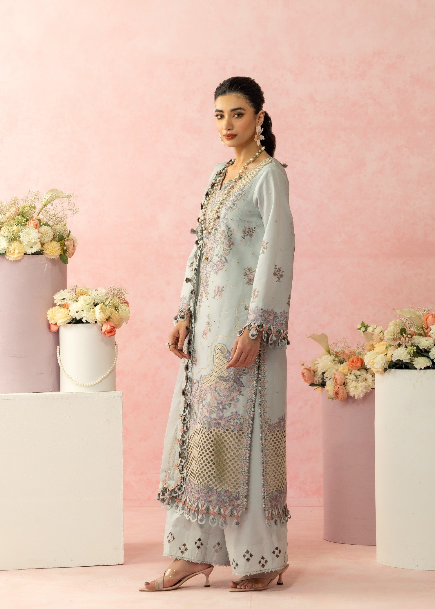 AJULW-01-3 - Embroidered Lawn Stitched Pcs