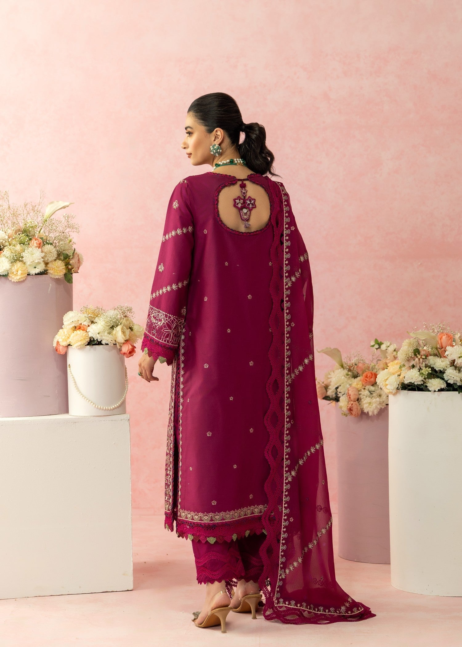 AJULW-02-3 - Embroidered Lawn Stitched Pcs