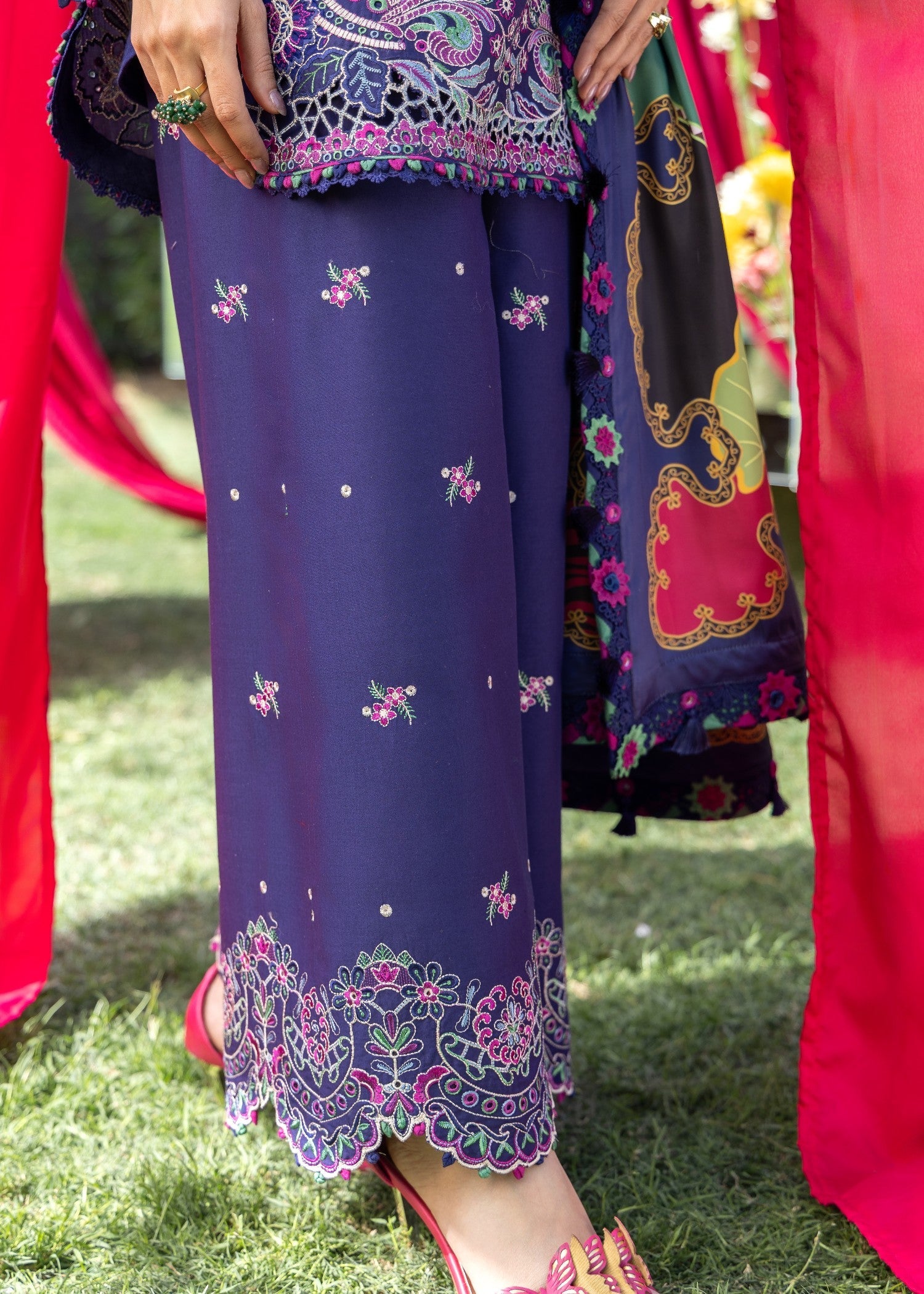 AJULW-03-3 - Embroidered Lawn Stitched Pcs