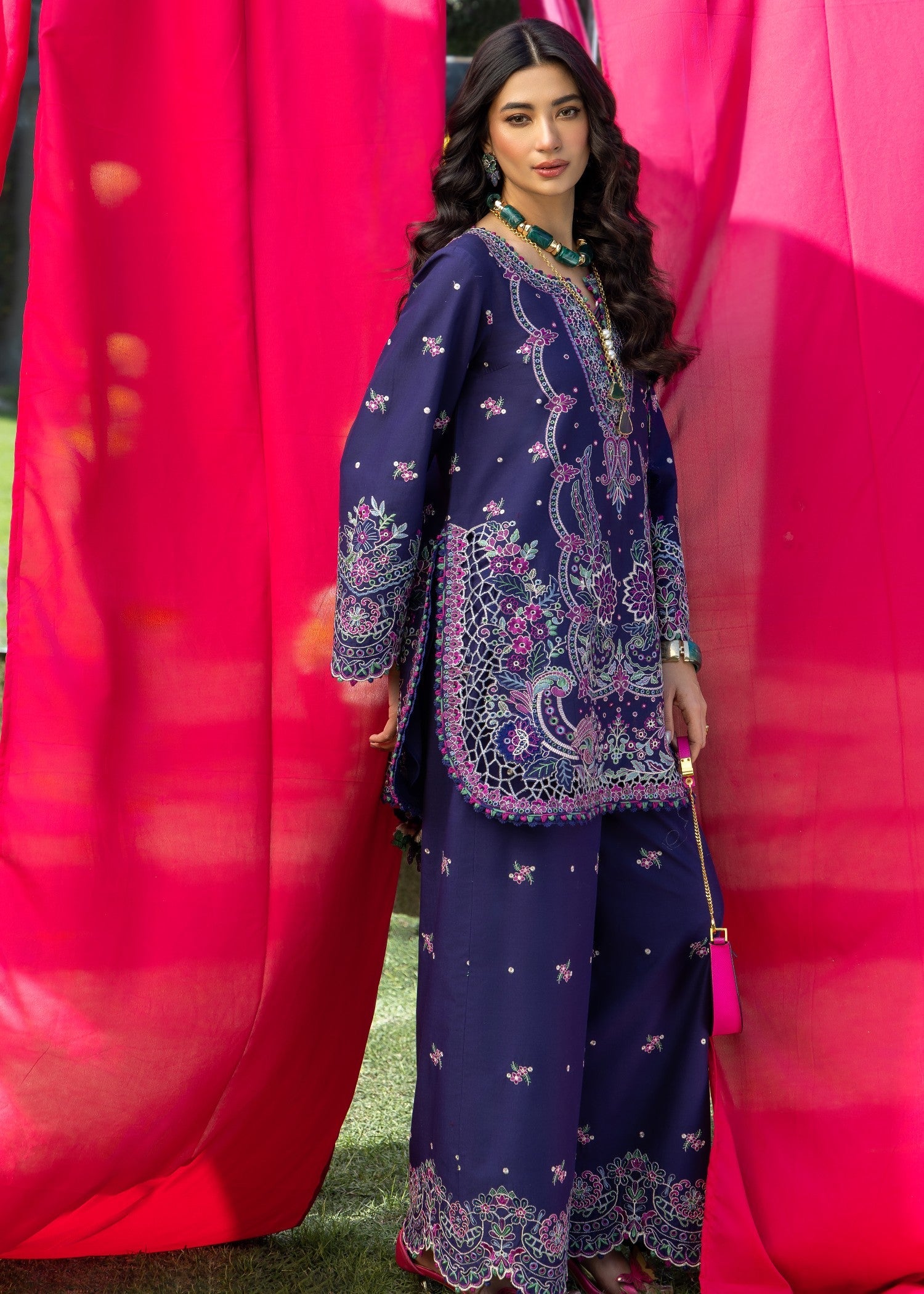 AJULW-03-3 - Embroidered Lawn Stitched Pcs