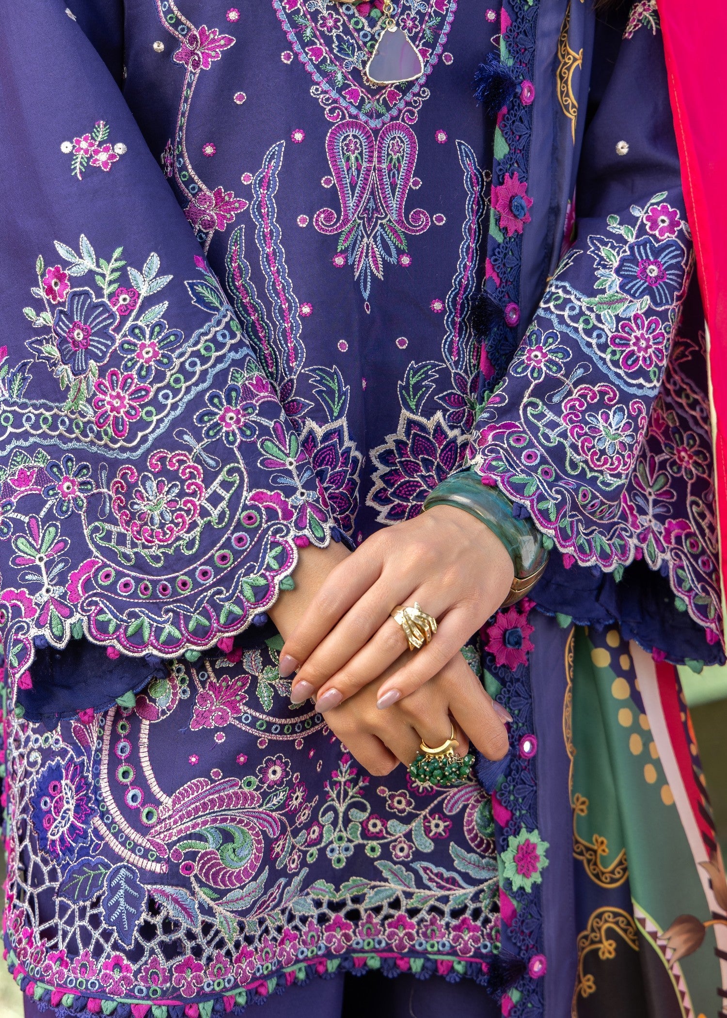 AJULW-03-3 - Embroidered Lawn Stitched Pcs