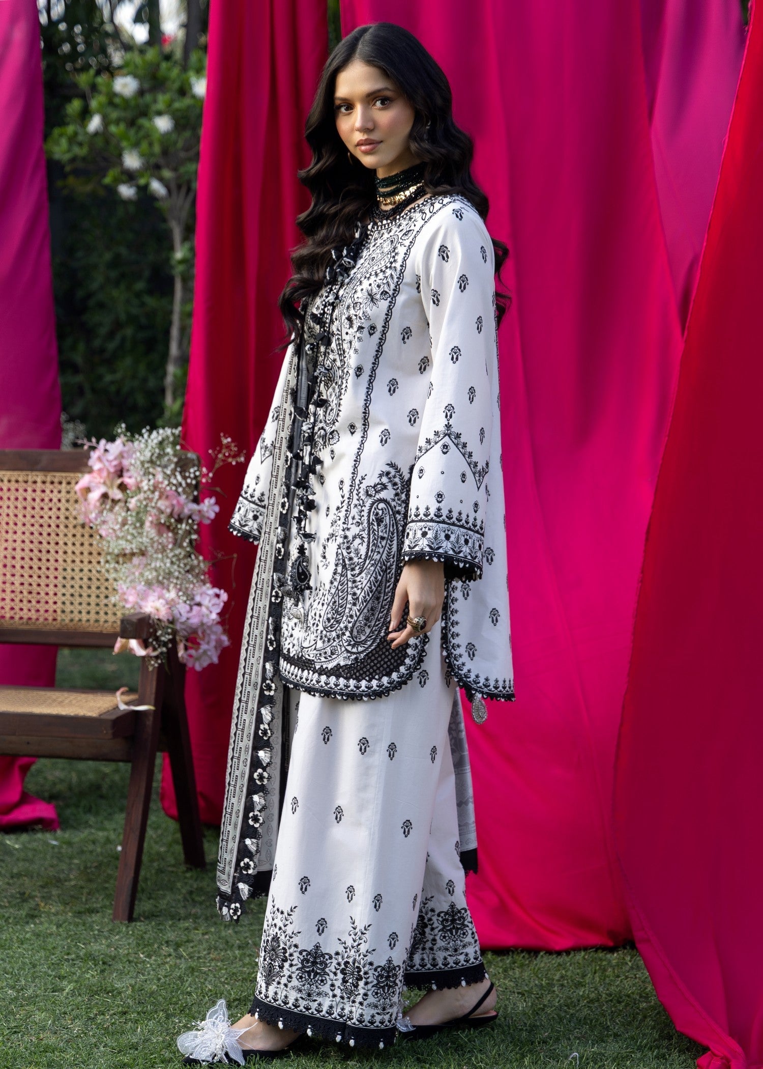 AJULW-04-3 - Embroidered Lawn Stitched Pcs
