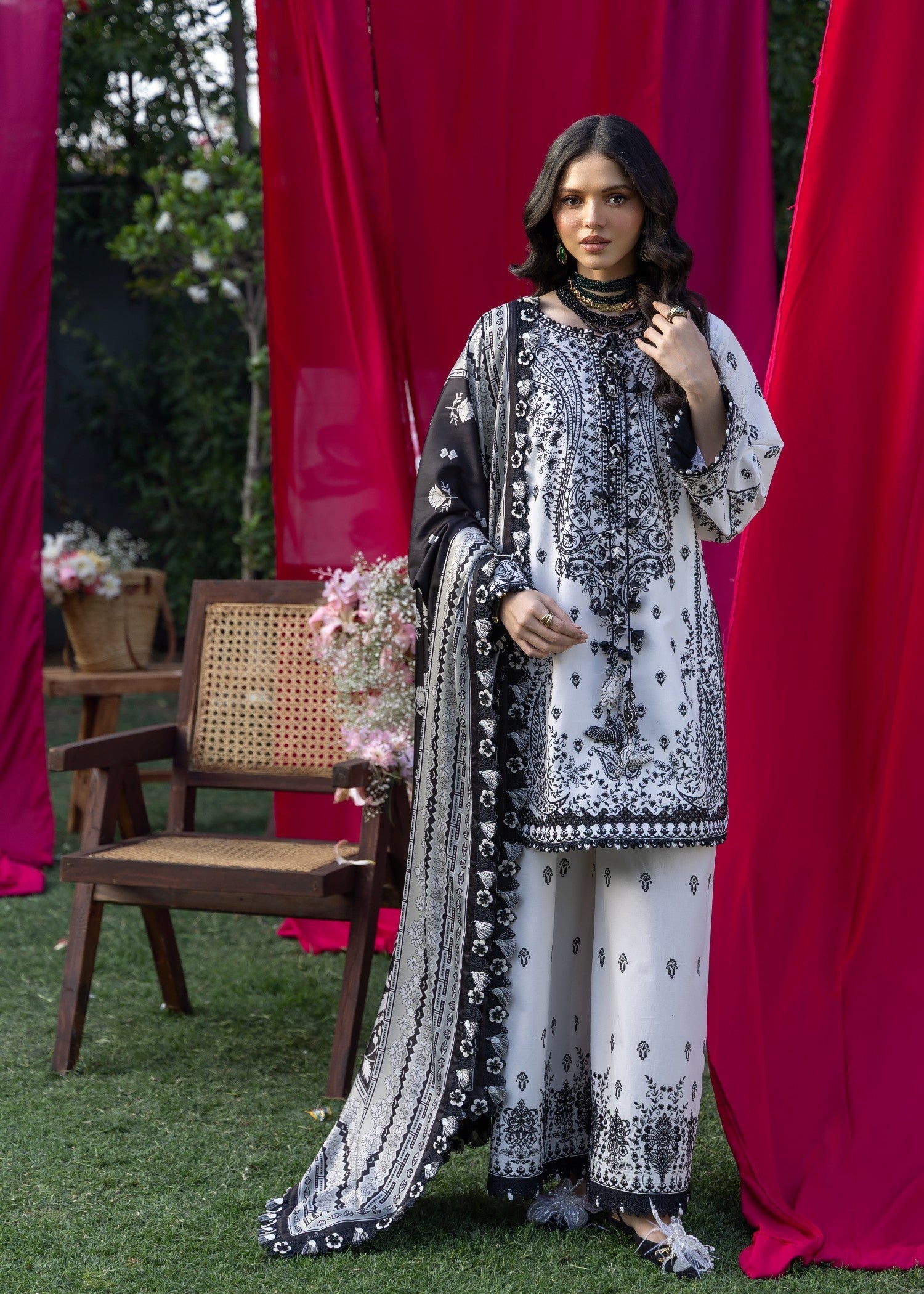 AJULW-04-3 - Embroidered Lawn Stitched Pcs