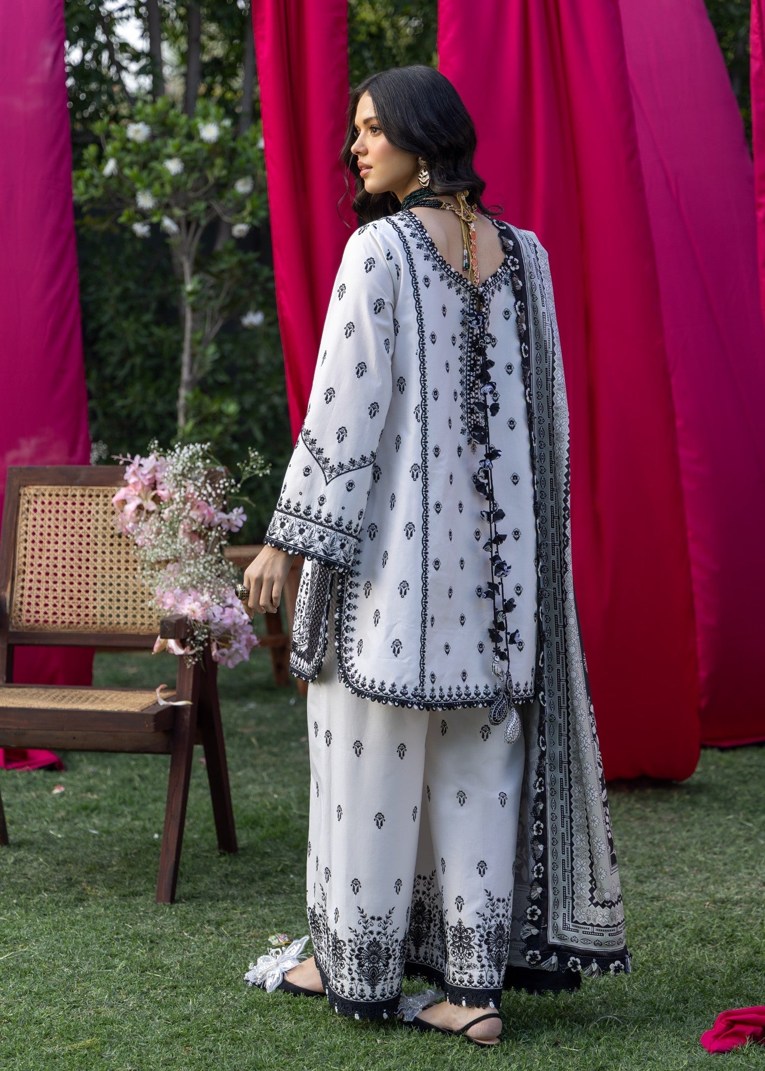 AJULW-04-3 - Embroidered Lawn Stitched Pcs