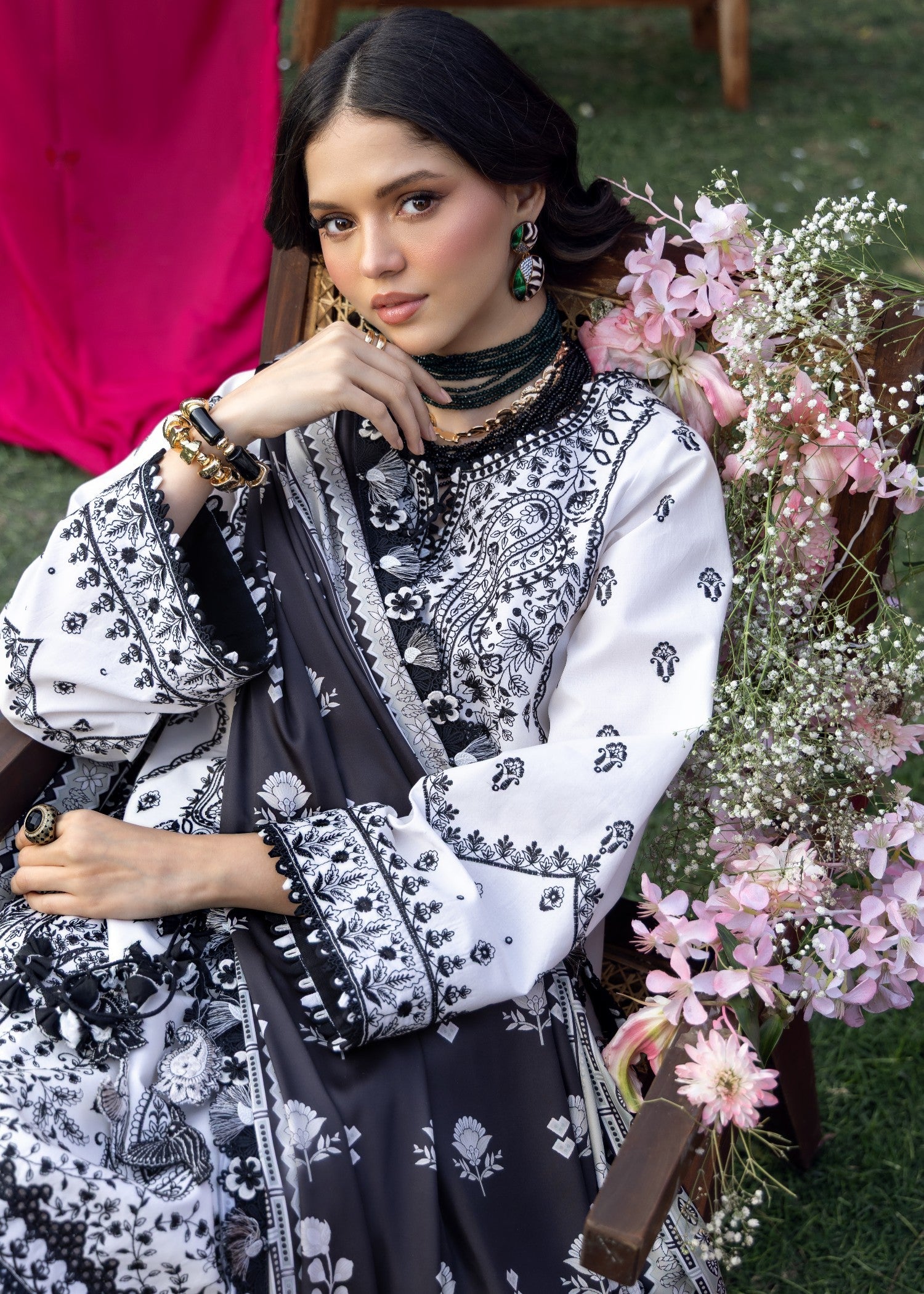 AJULW-04-3 - Embroidered Lawn Stitched Pcs