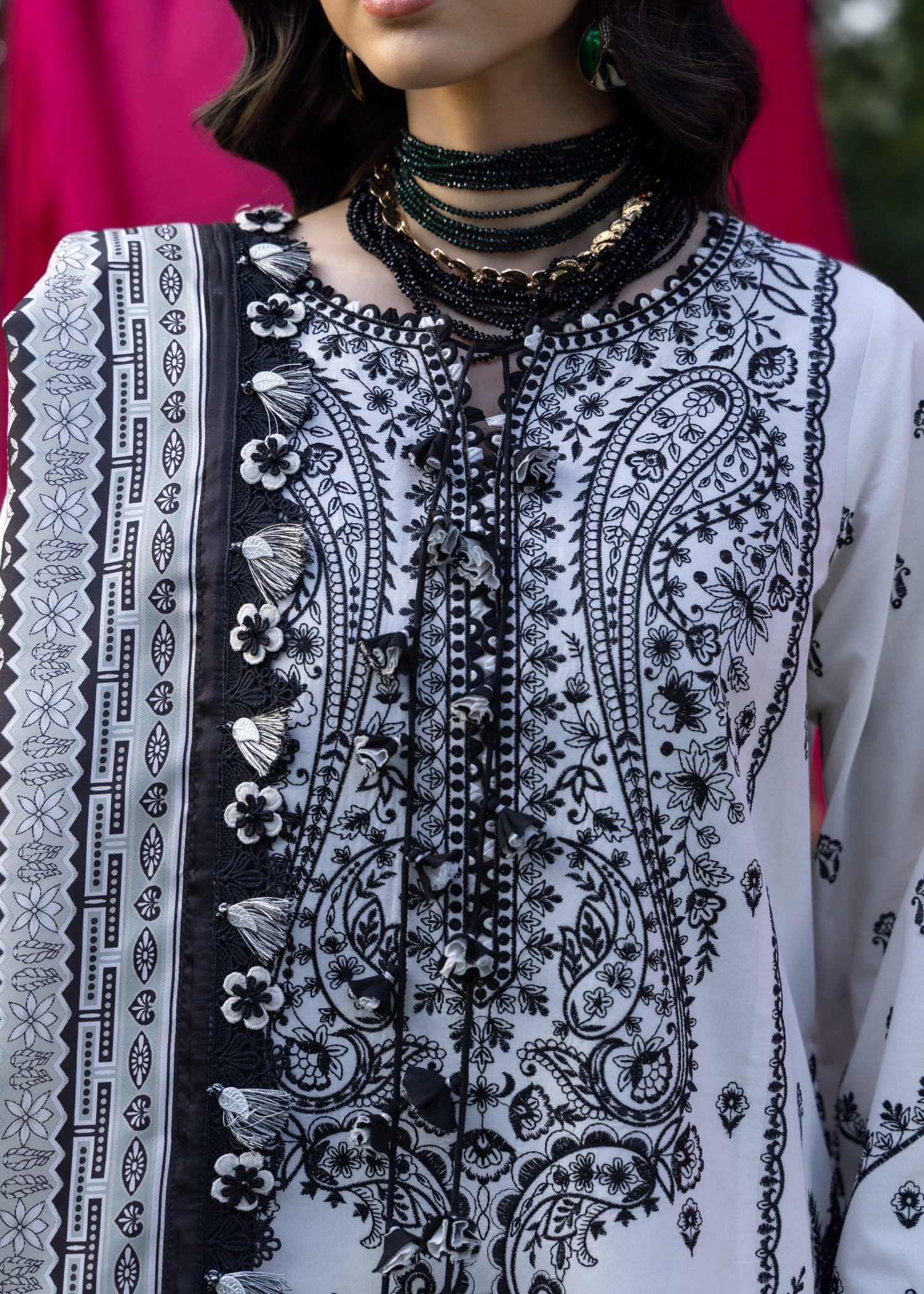 AJULW-04-3 - Embroidered Lawn Stitched Pcs