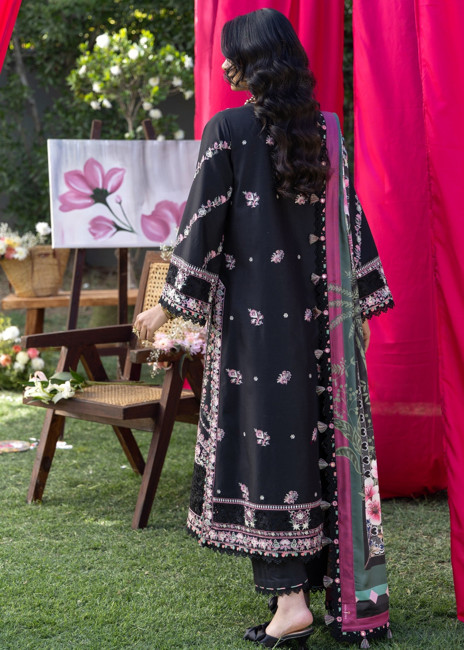 AJULW-05-3 - Embroidered Lawn Stitched Pcs