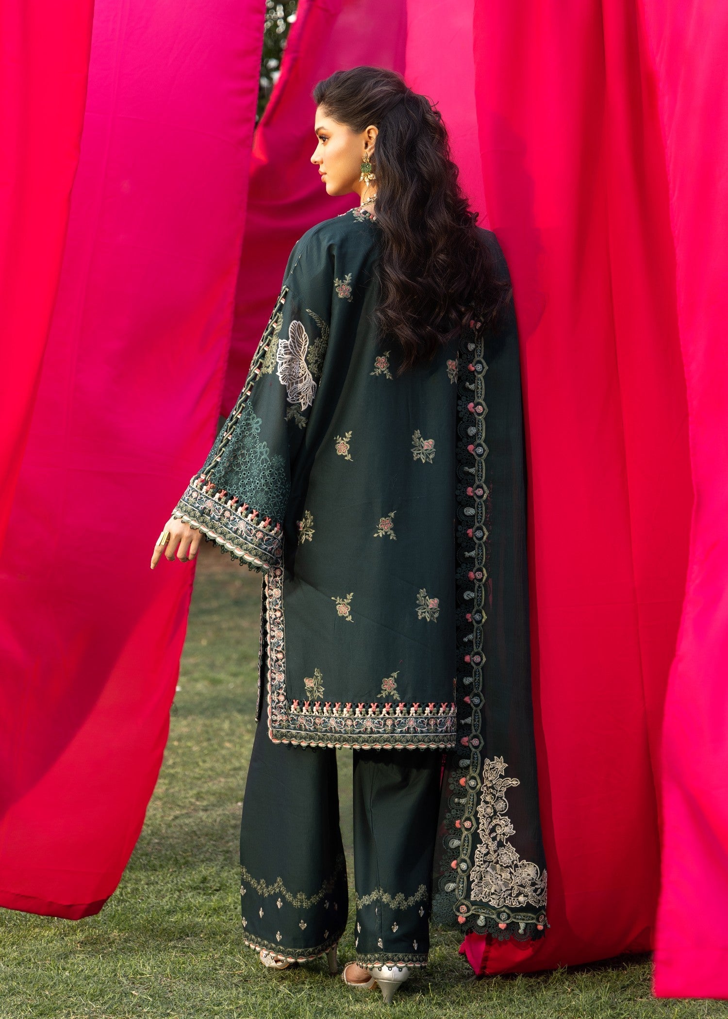 AJULW-06-3 - Embroidered Lawn Stitched Pcs