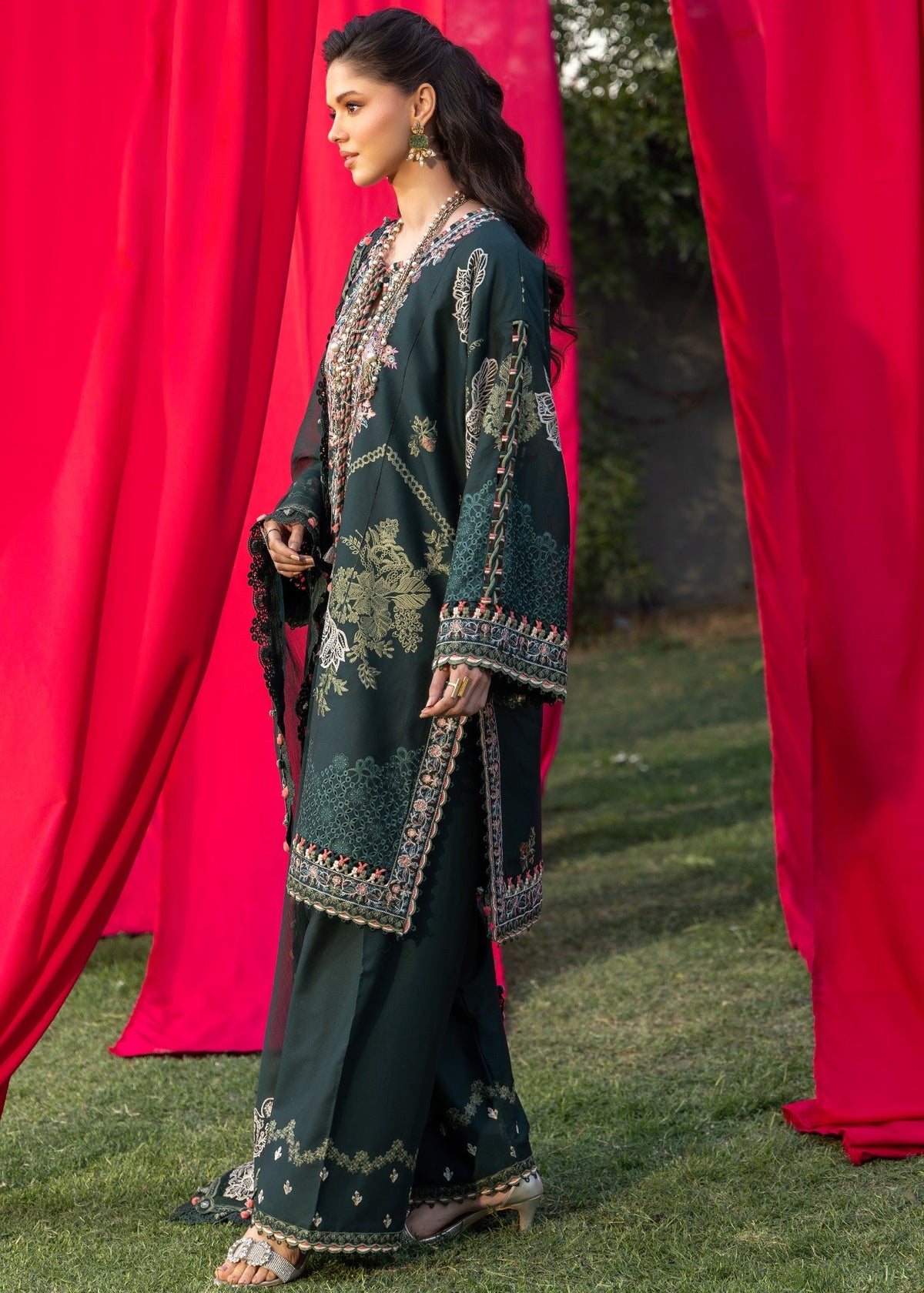 AJULW-06-3 - Embroidered Lawn Stitched Pcs