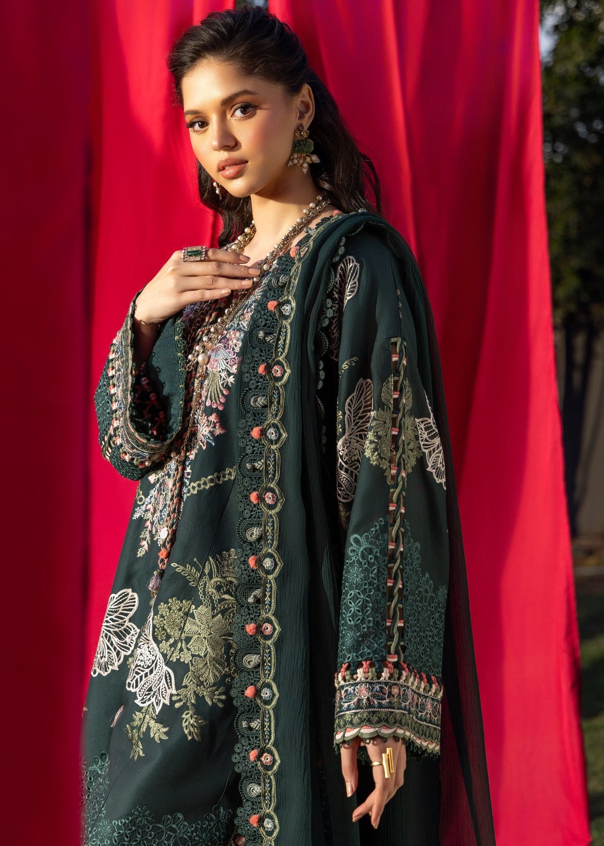 AJULW-06-3 - Embroidered Lawn Stitched Pcs