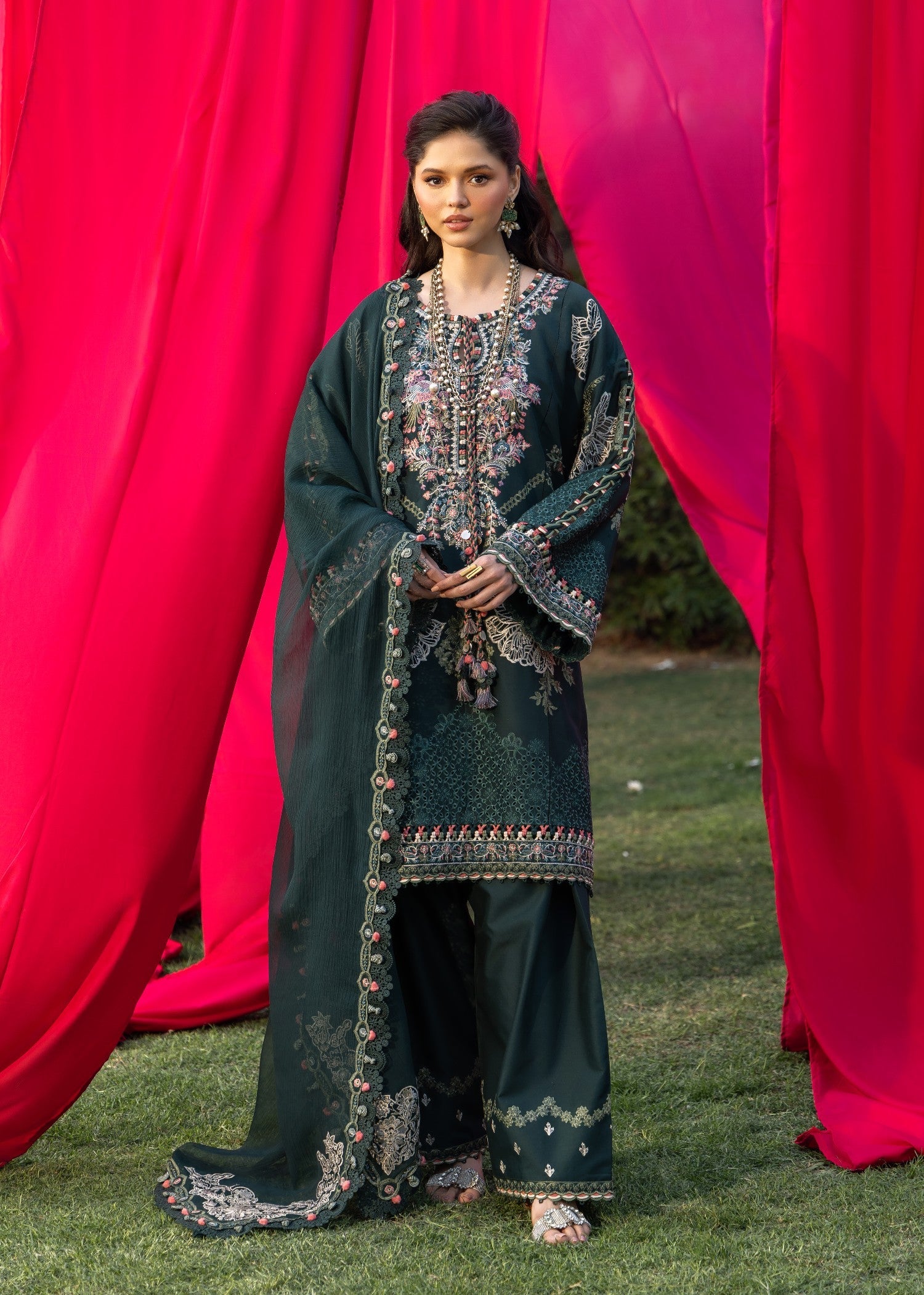 AJULW-06-3 - Embroidered Lawn Stitched Pcs