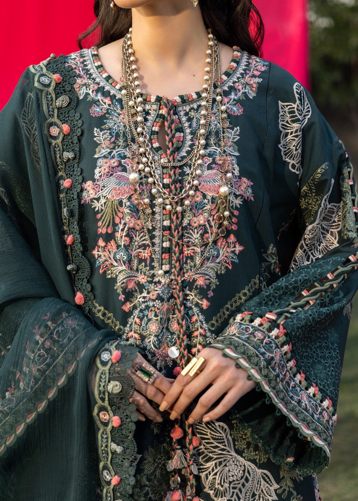 AJULW-06-3 - Embroidered Lawn Stitched Pcs