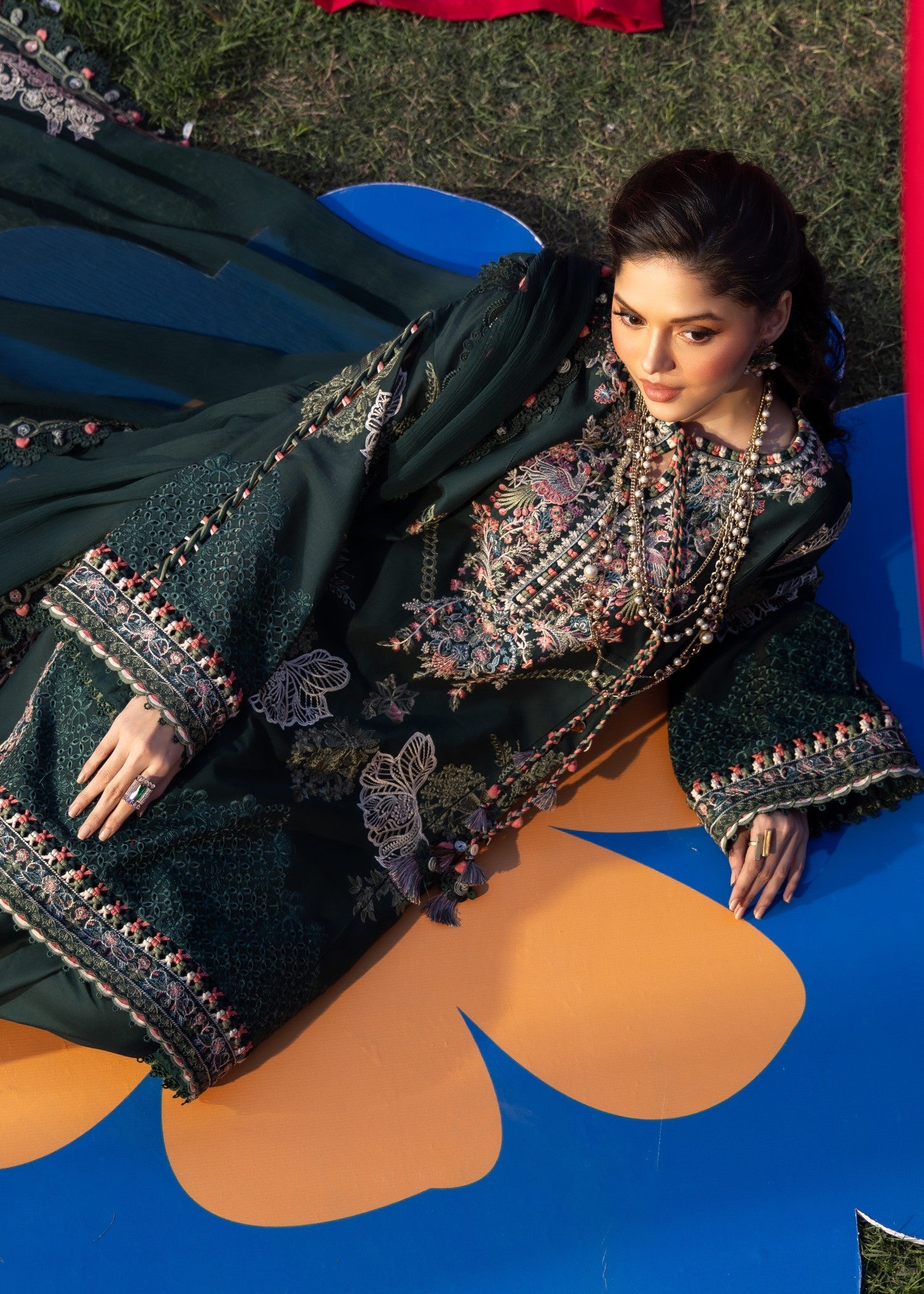 AJULW-06-3 - Embroidered Lawn Stitched Pcs