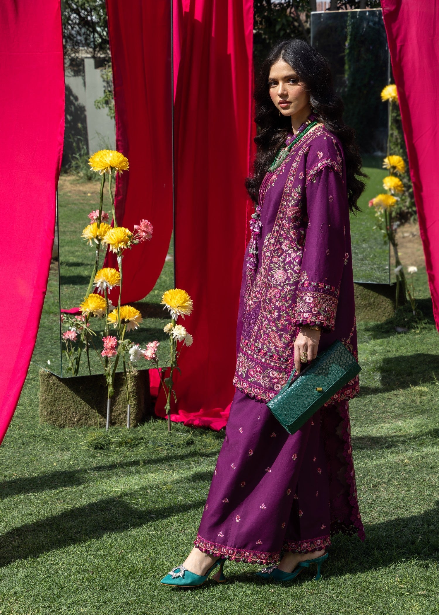 AJULW-07-3 - Embroidered Lawn Stitched Pcs