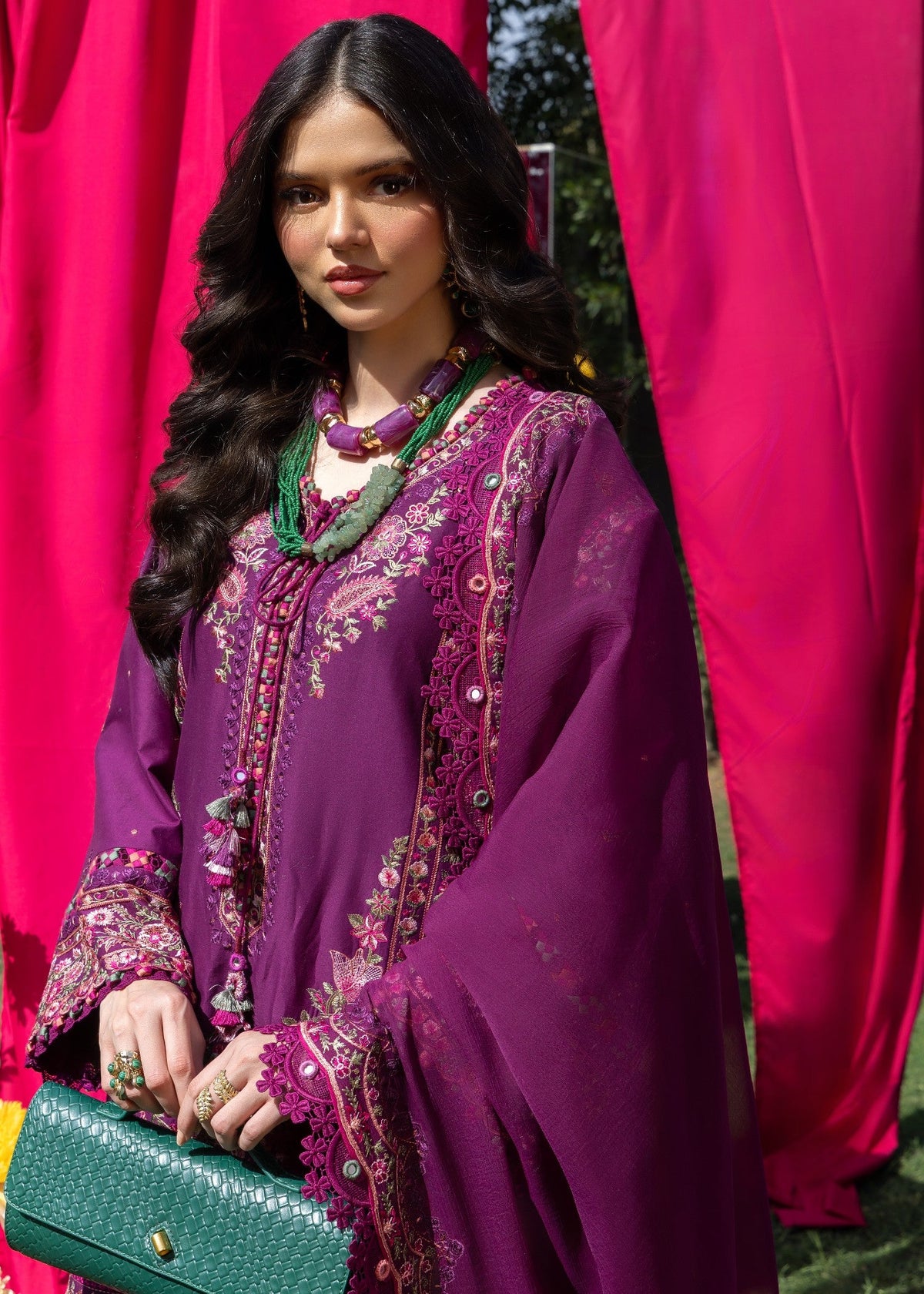 AJULW-07-3 - Embroidered Lawn Stitched Pcs