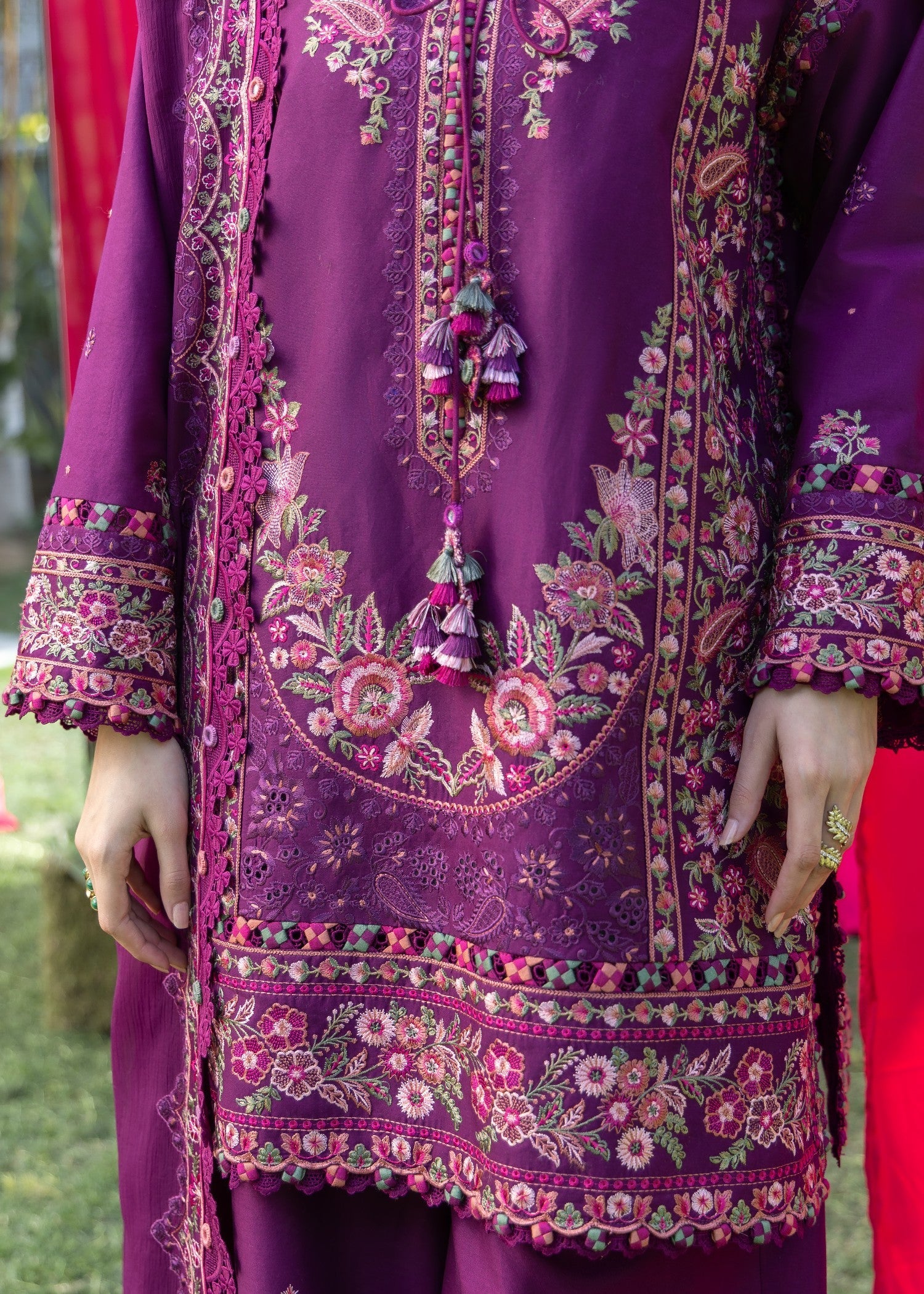 AJULW-07-3 - Embroidered Lawn Stitched Pcs