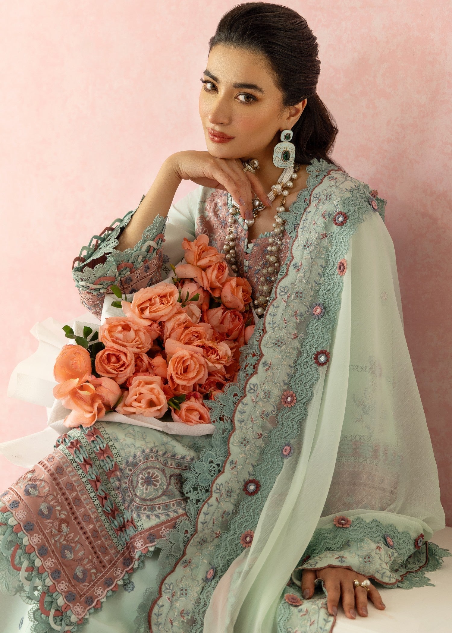 AJULW-08-3 - Embroidered Lawn Stitched Pcs
