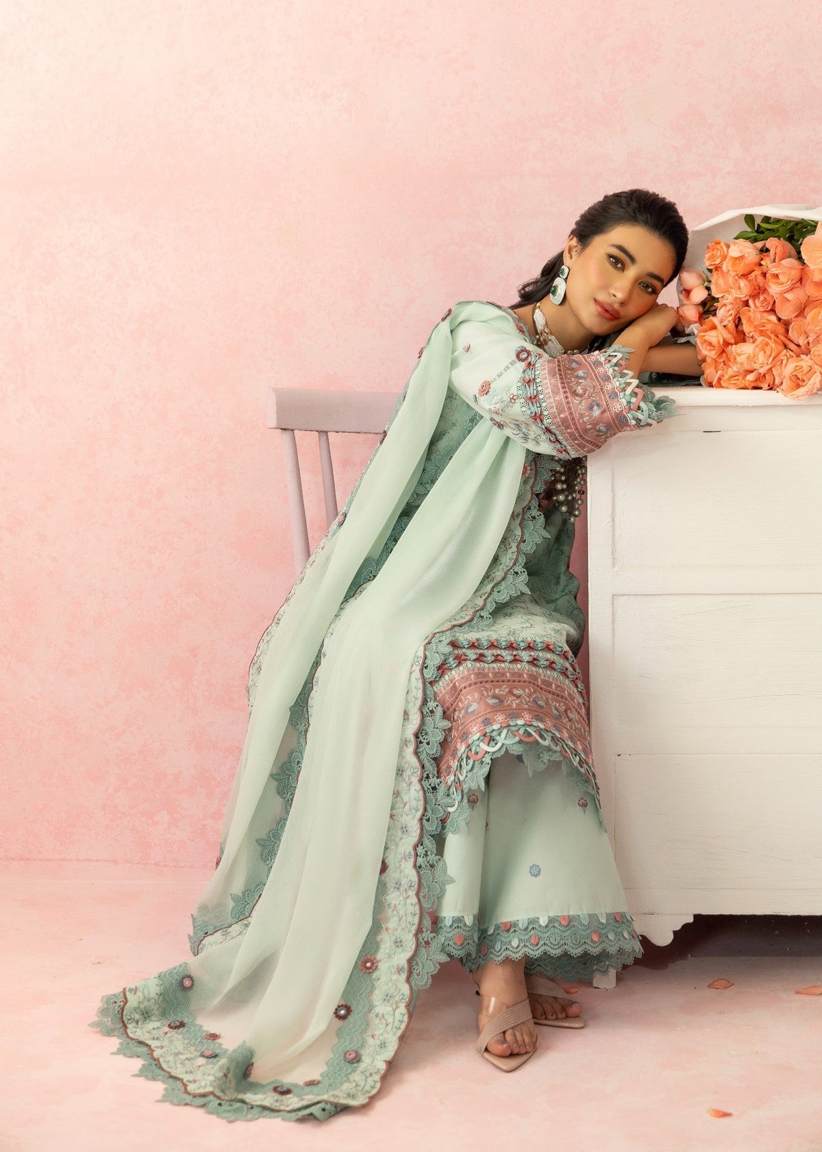 AJULW-08-3 - Embroidered Lawn Stitched Pcs