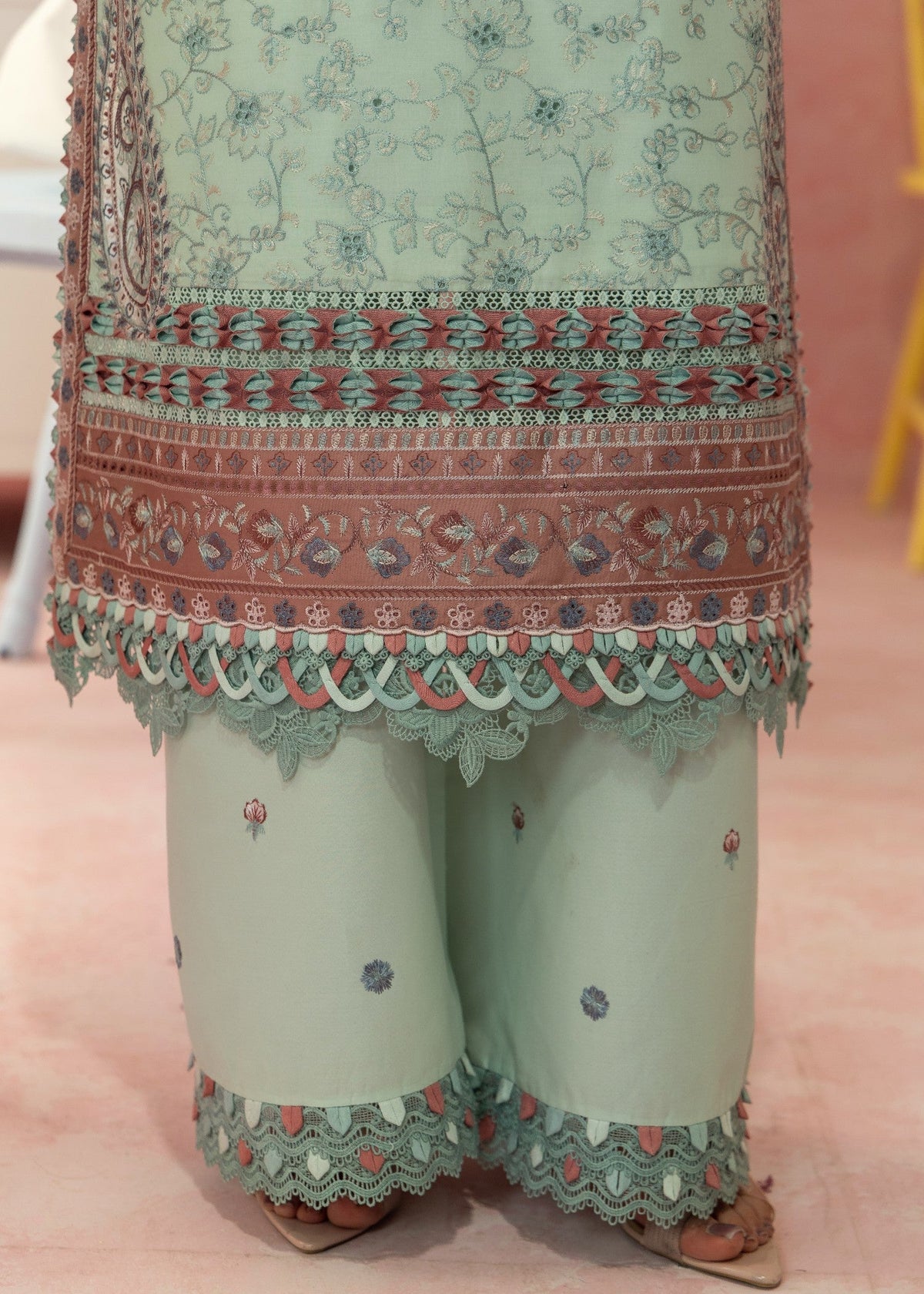 AJULW-08-3 - Embroidered Lawn Stitched Pcs