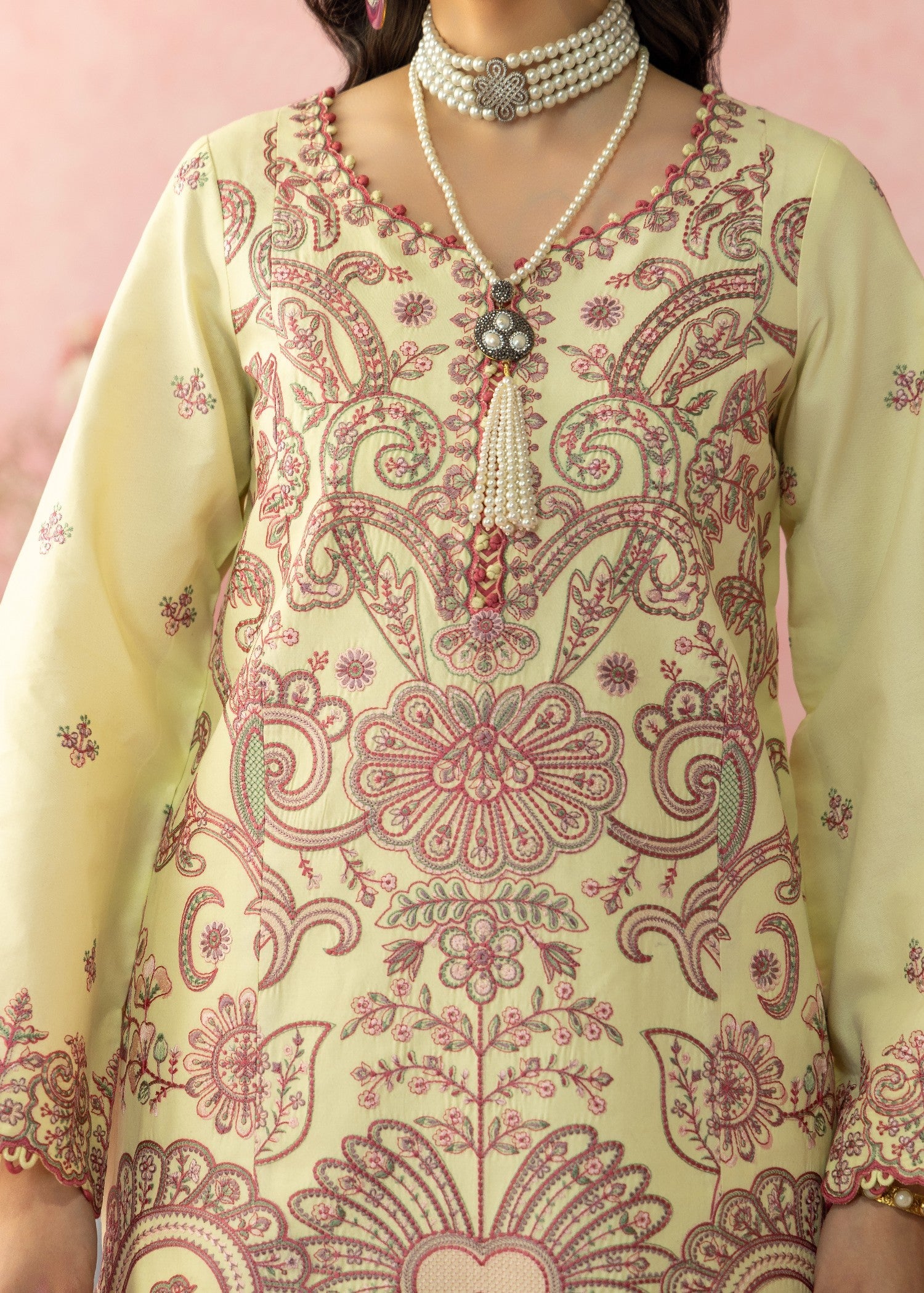 AJULW-09-3 - Embroidered Lawn Stitched Pcs