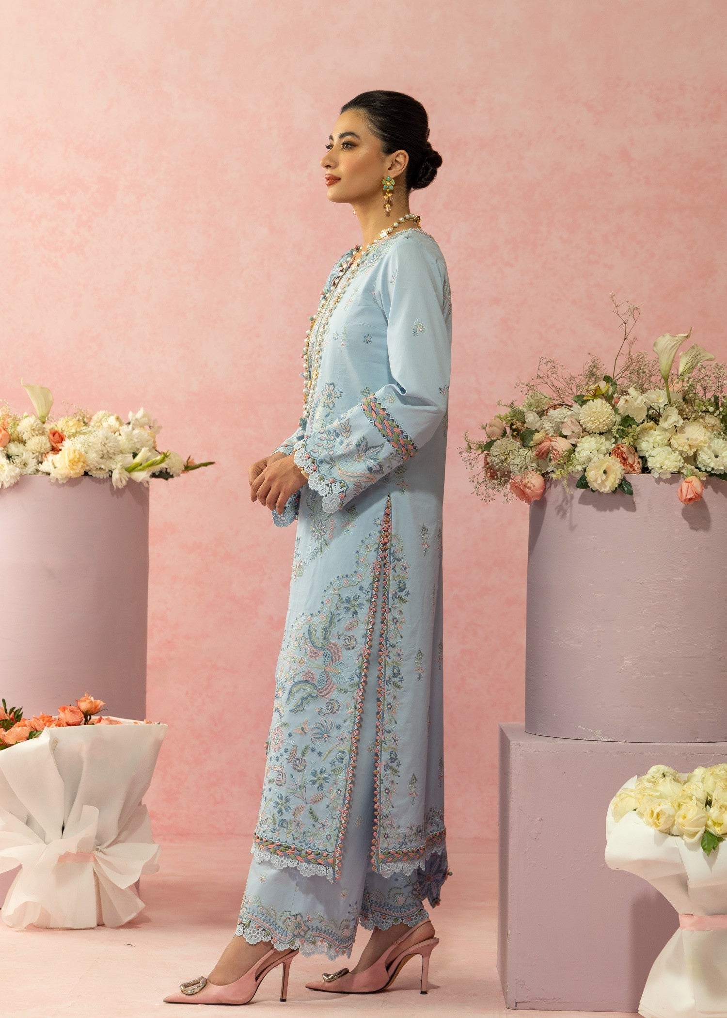 AJULW-10-3 - Embroidered Lawn Stitched Pcs