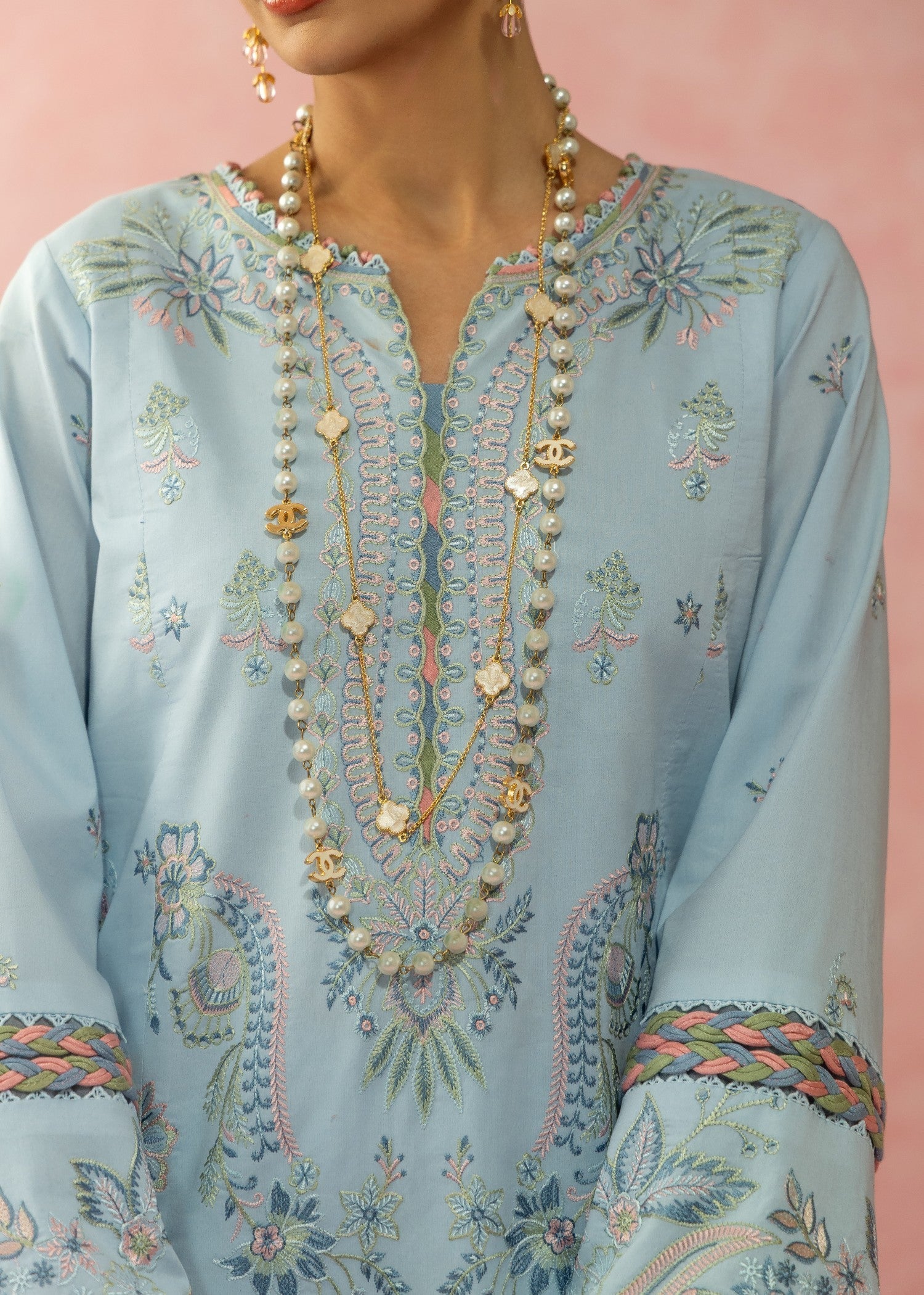 AJULW-10-3 - Embroidered Lawn Stitched Pcs
