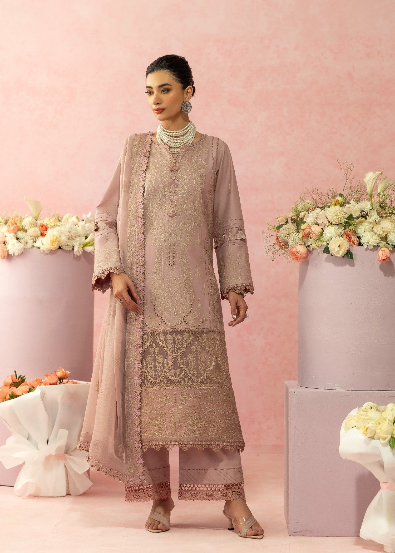 AJULW-11-3 - Embroidered Lawn Stitched Pcs