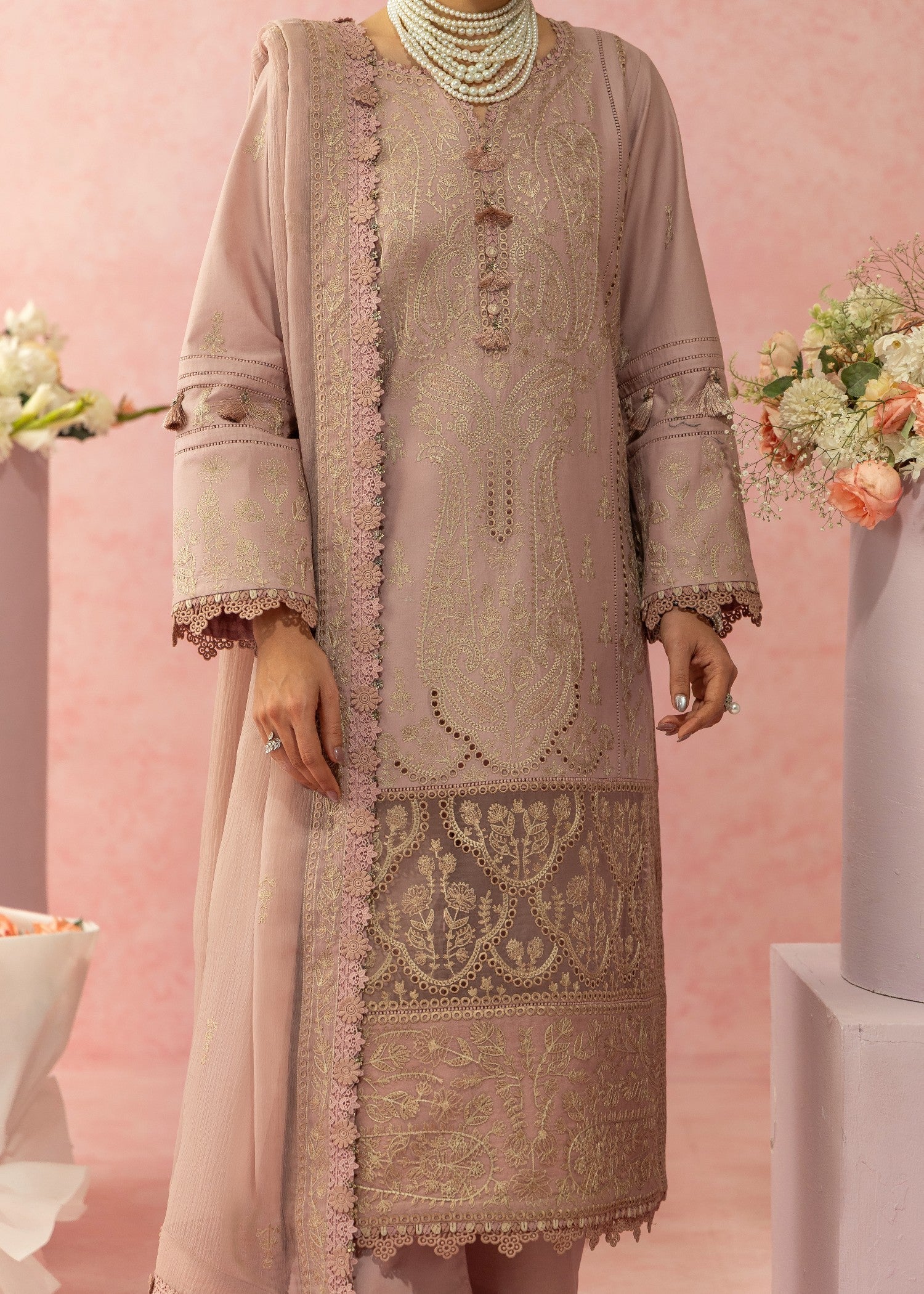 AJULW-11-3 - Embroidered Lawn Stitched Pcs