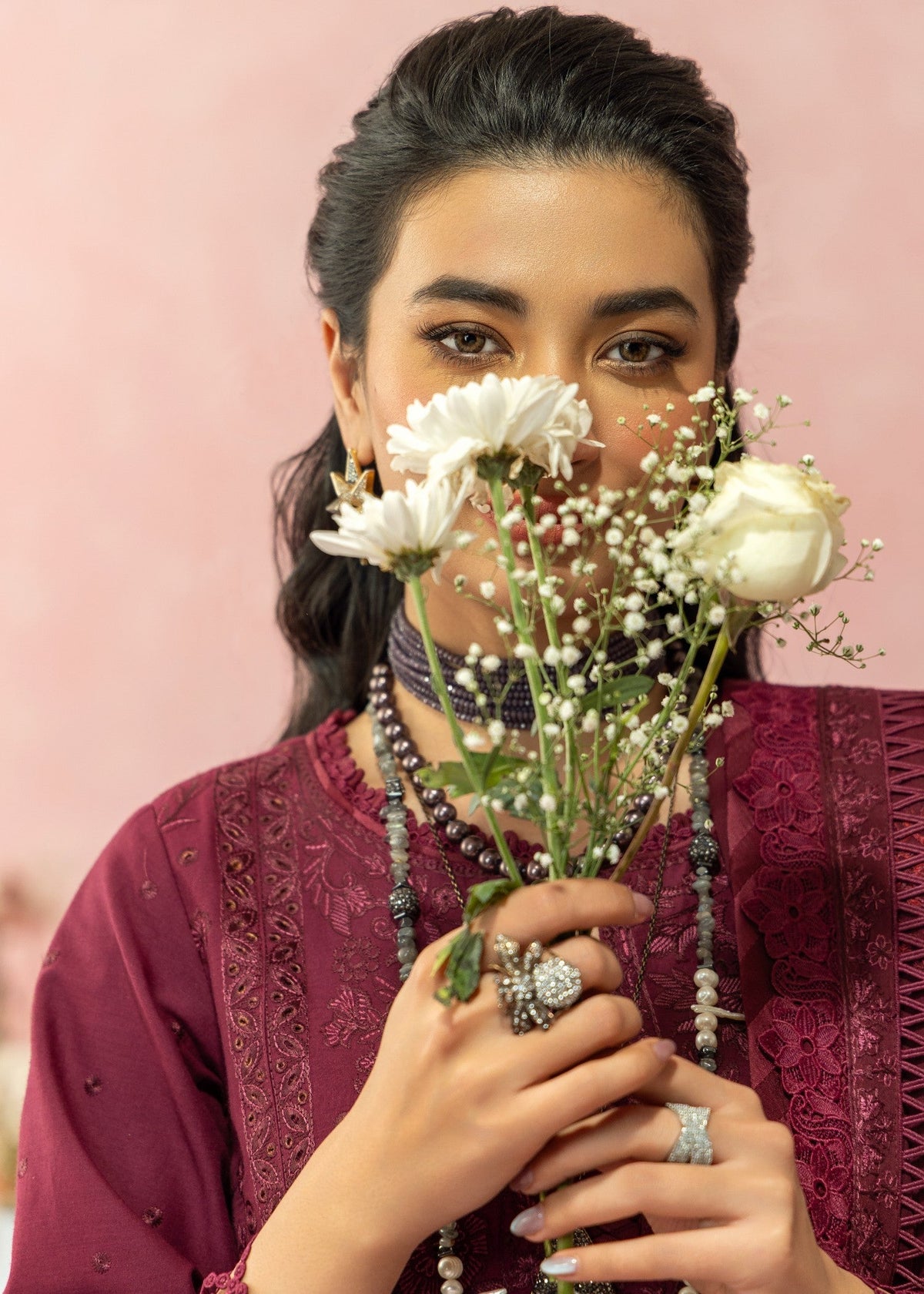 AJULW-12-3 - Embroidered Lawn Stitched Pcs