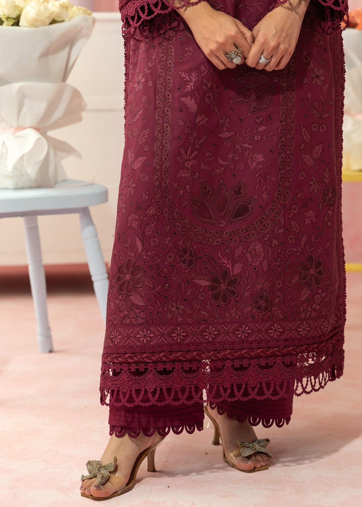 AJULW-12-3 - Embroidered Lawn Stitched Pcs