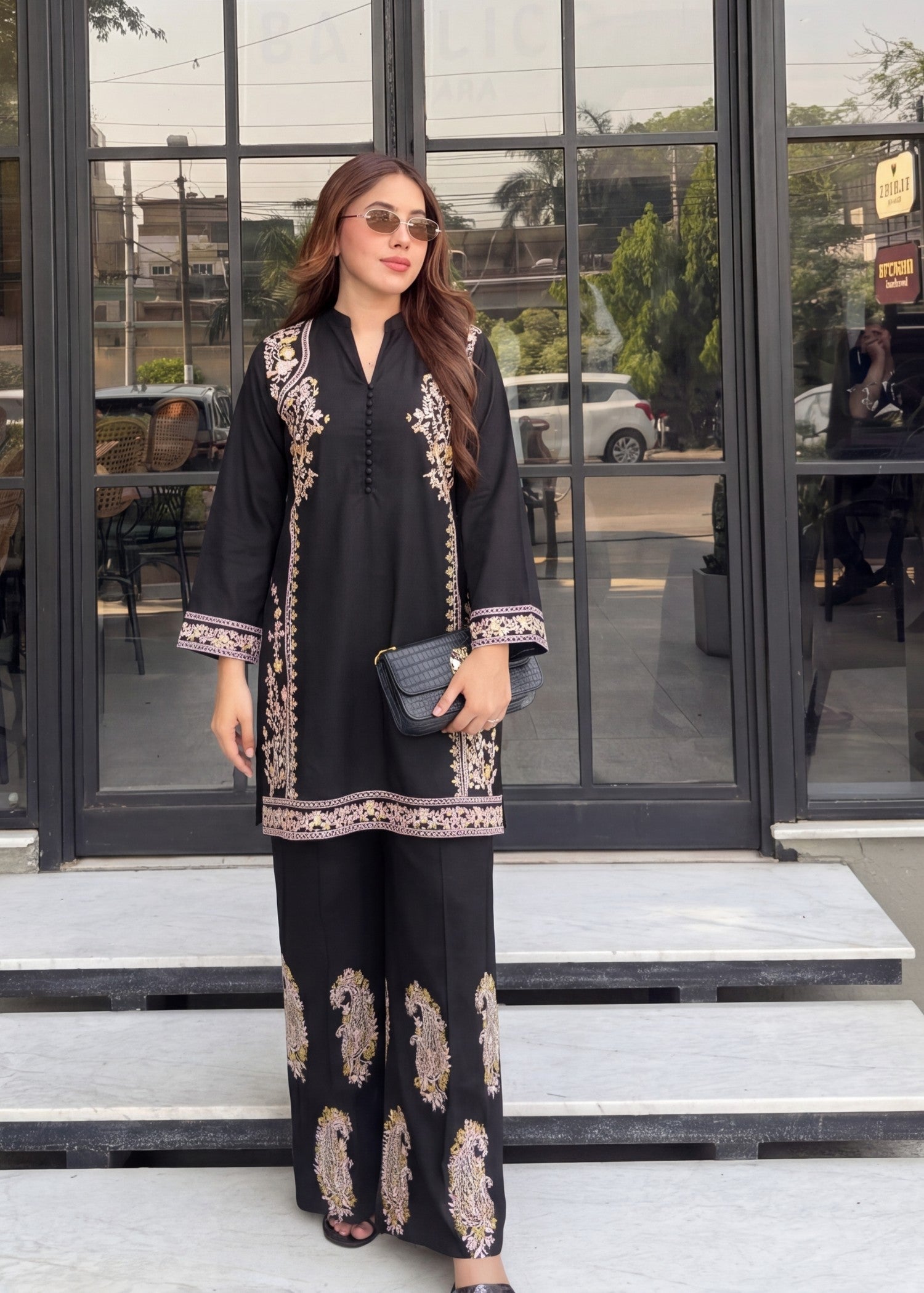 Lawn Kurta Set in Black