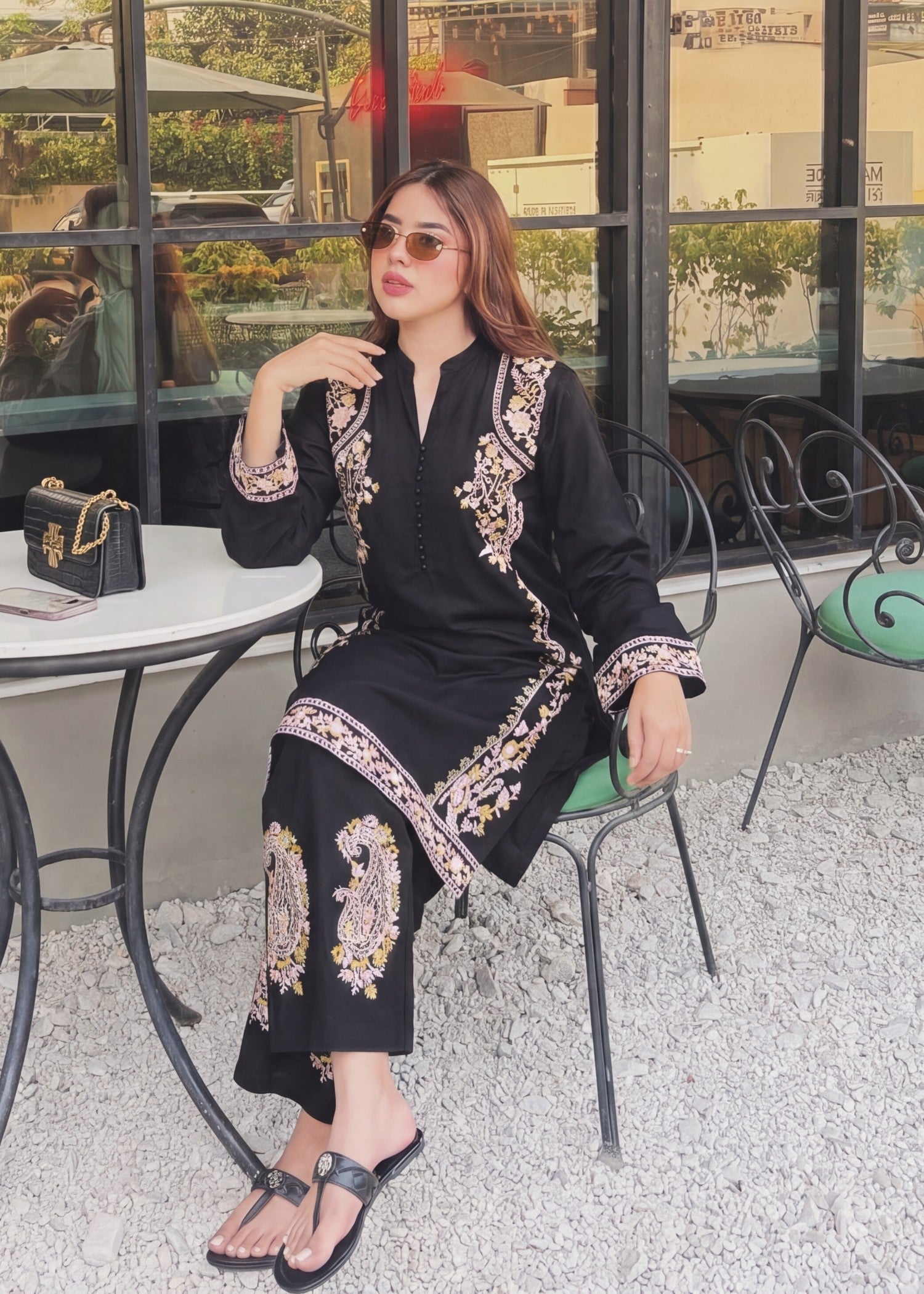 Lawn Kurta Set in Black