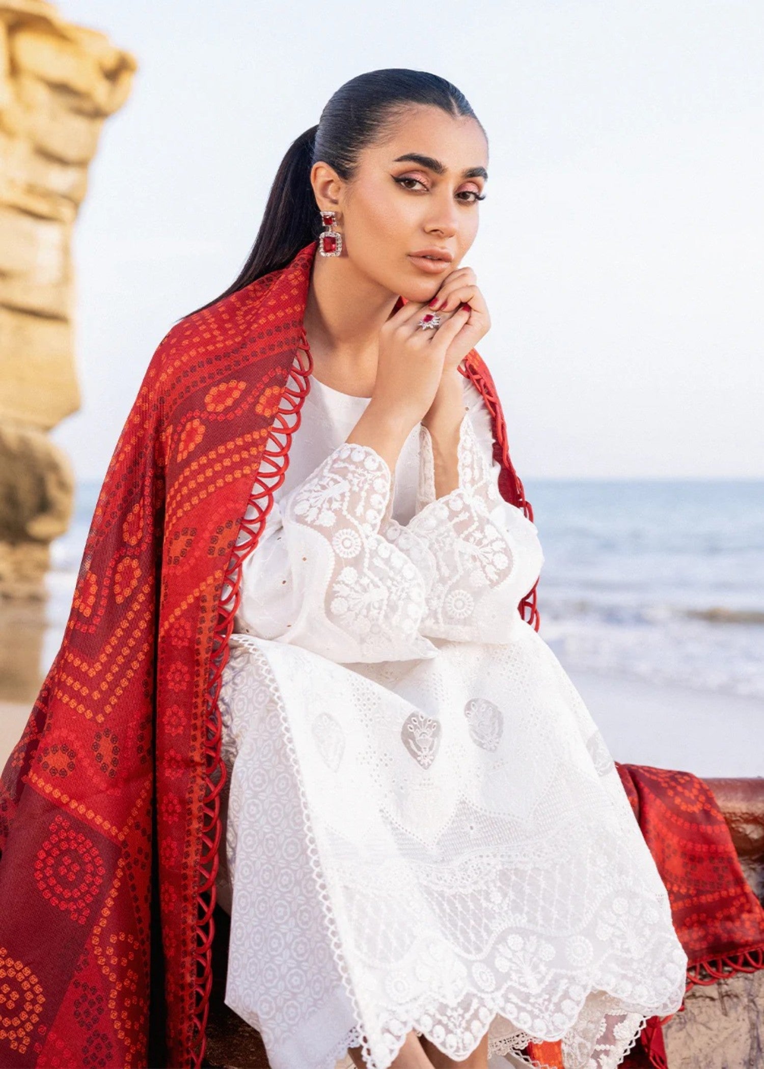 Lawn Kurta Set in White