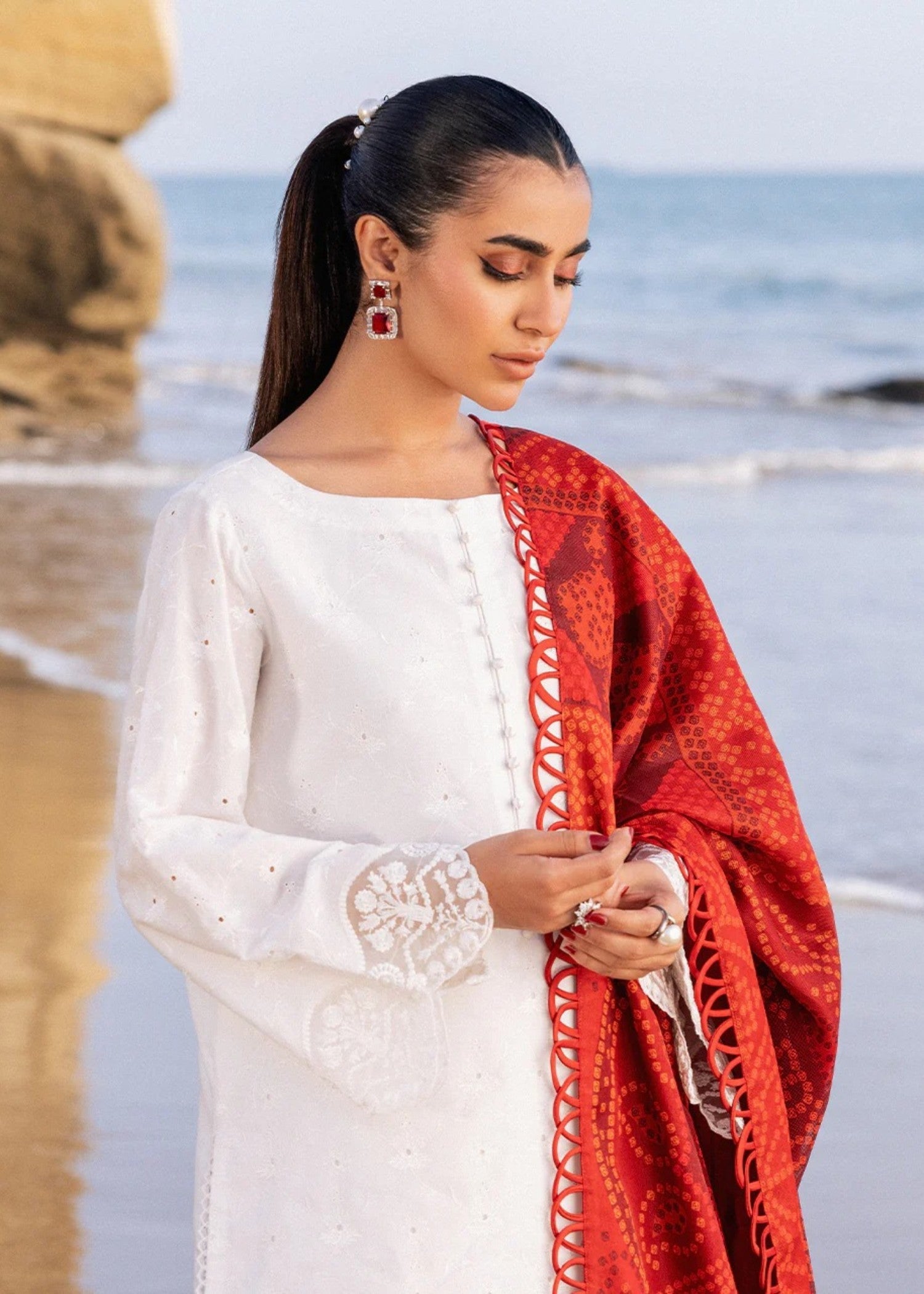 Lawn Kurta Set in White