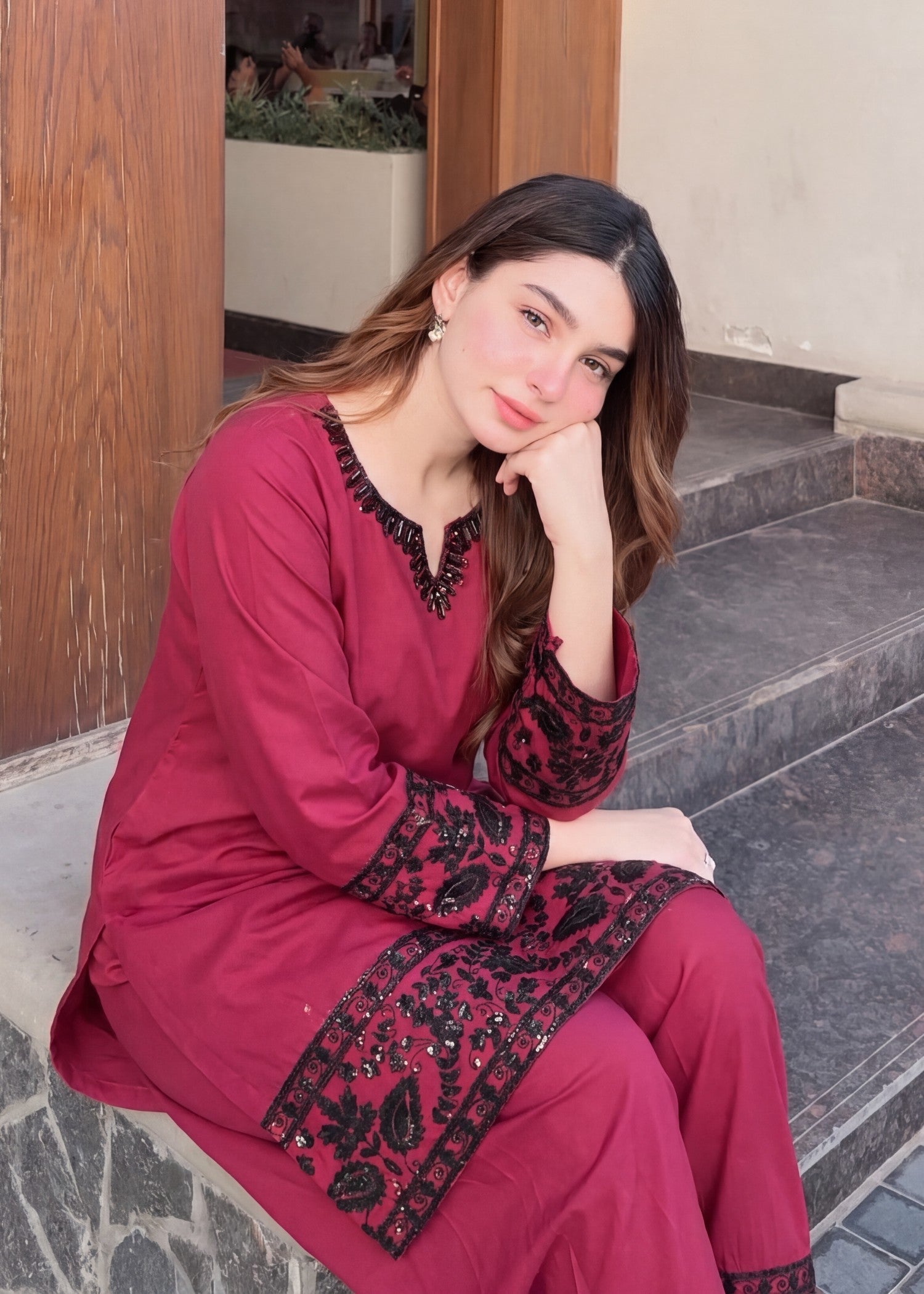 Sahibas By Mirza Madiha- Maroon