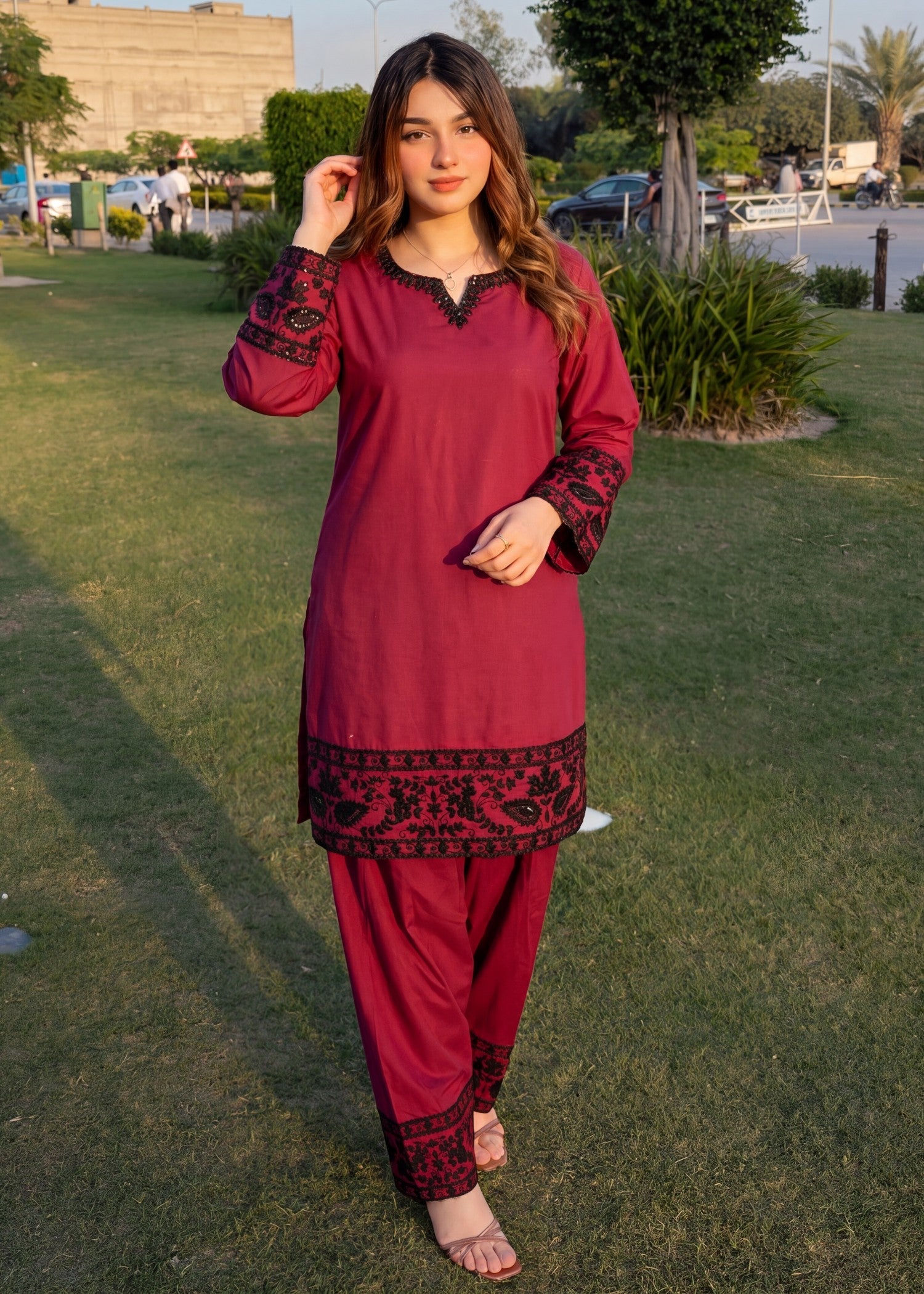 Sahibas By Mirza Madiha- Maroon