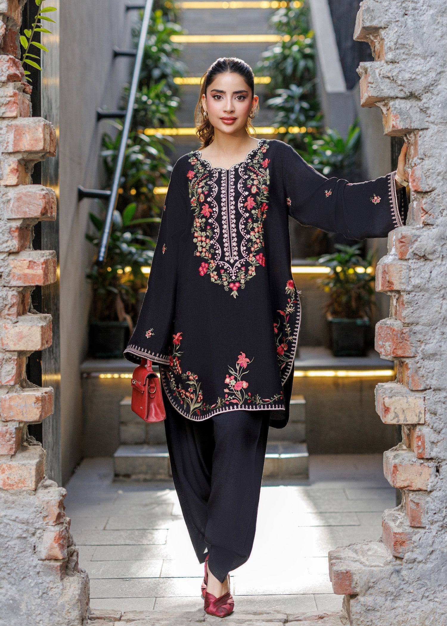 Asim Jofa AJPB-303 Embroidered Raw Silk Stitched 2pcs