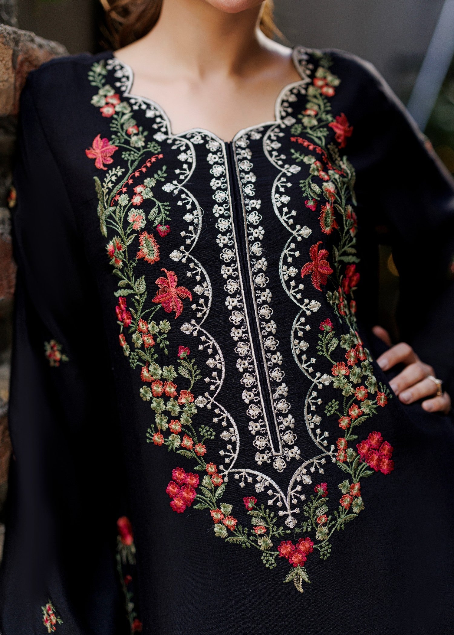 Asim Jofa AJPB-303 Embroidered Raw Silk Stitched 2pcs