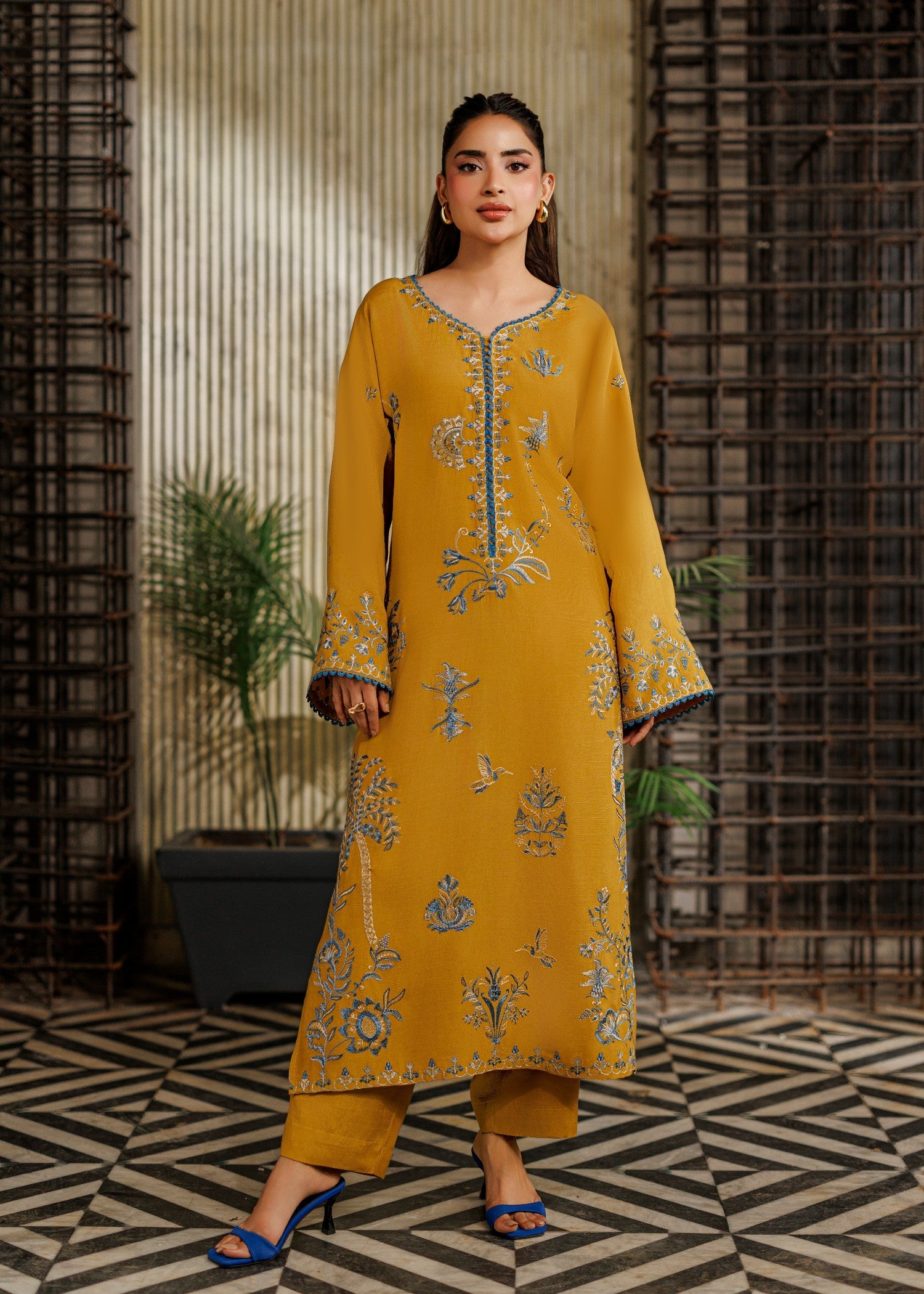 Asim Jofa AJPB-314 Embroidered Raw Silk Stitched 2pcs