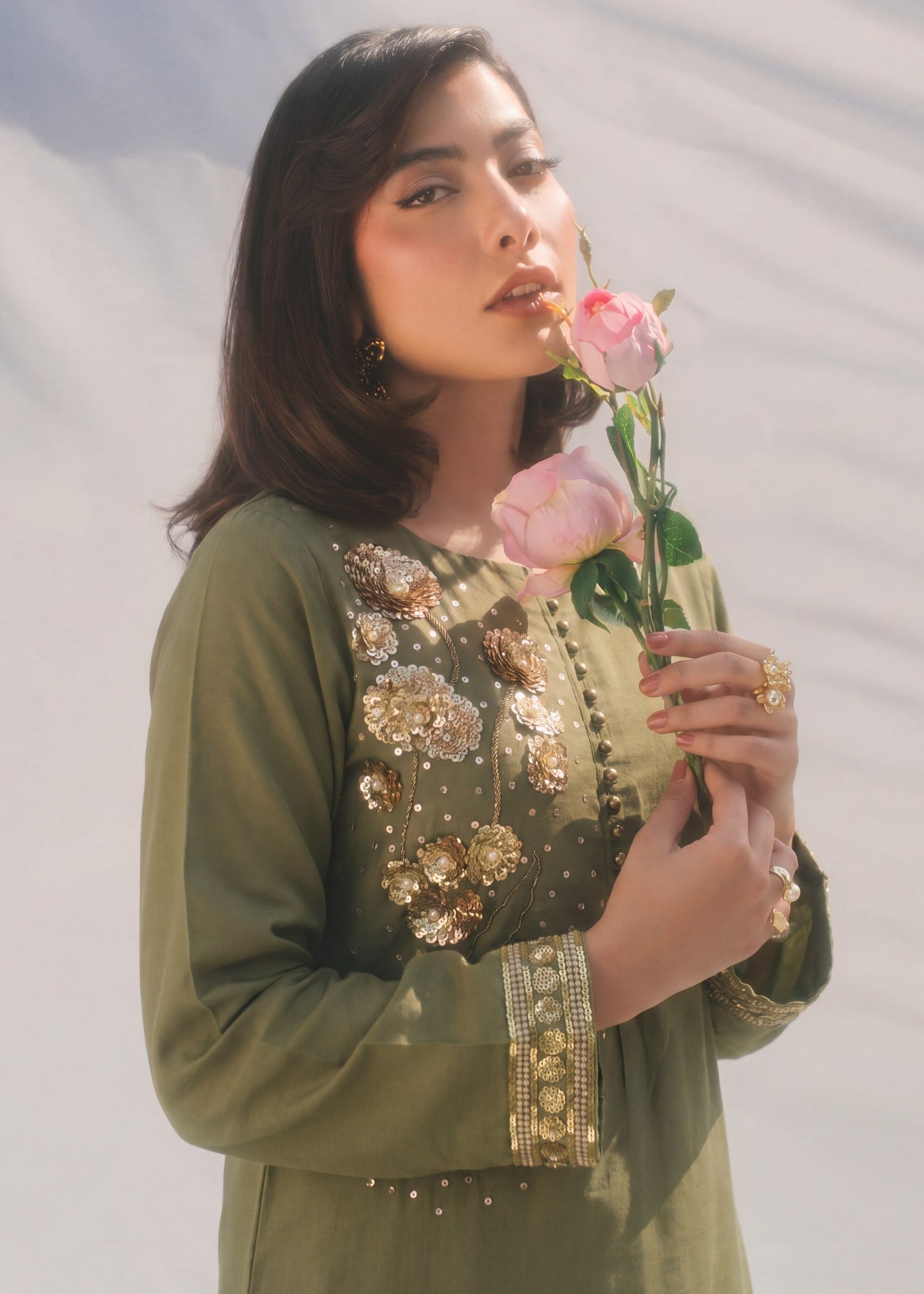 Lawn Kurta Set in Sage green