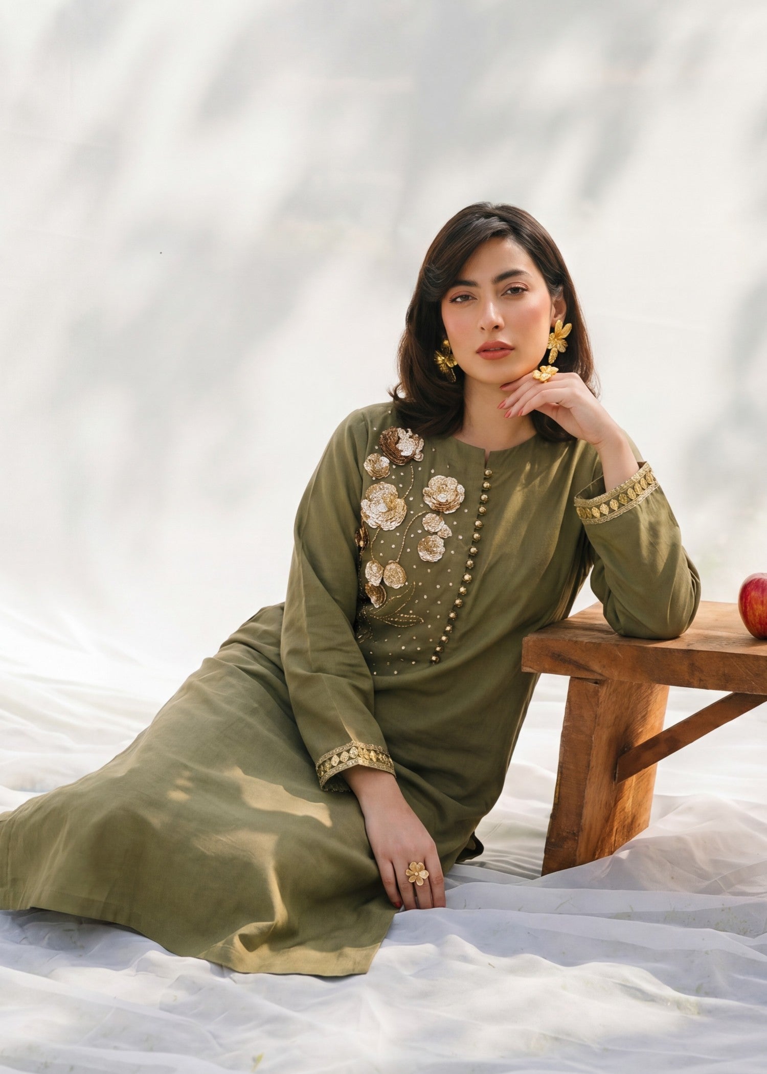 Lawn Kurta Set in Sage green