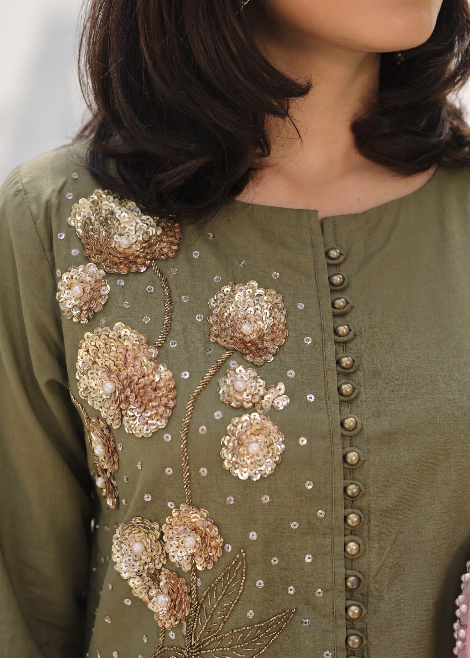 Lawn Kurta Set in Sage green