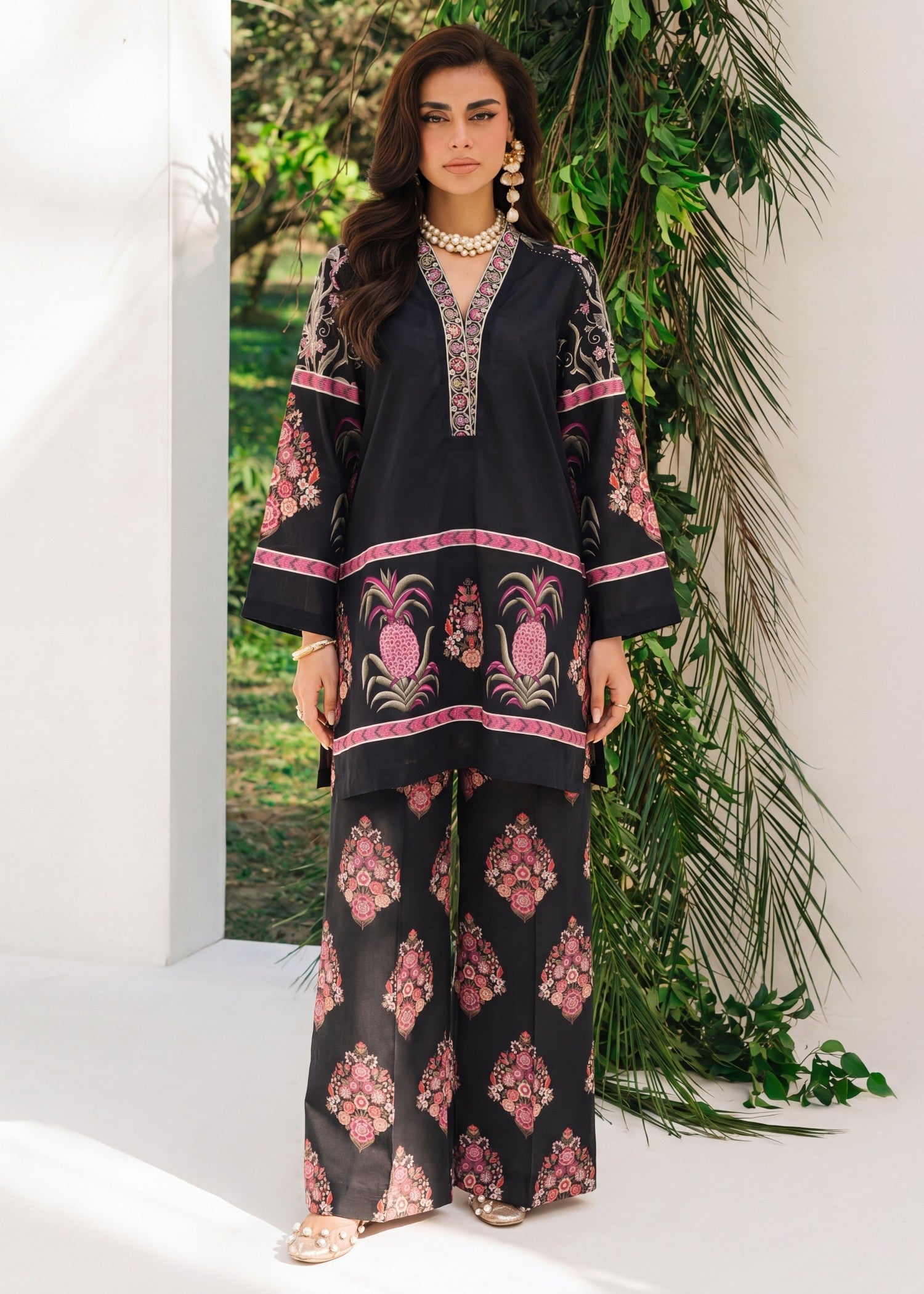 Lawn Kurta Set in Black