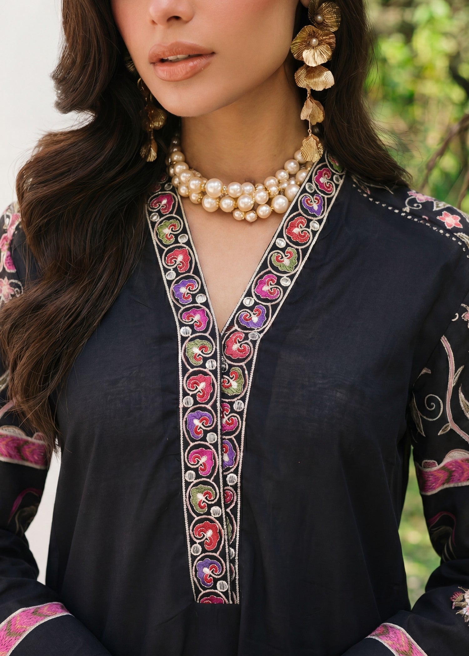 Lawn Kurta Set in Black