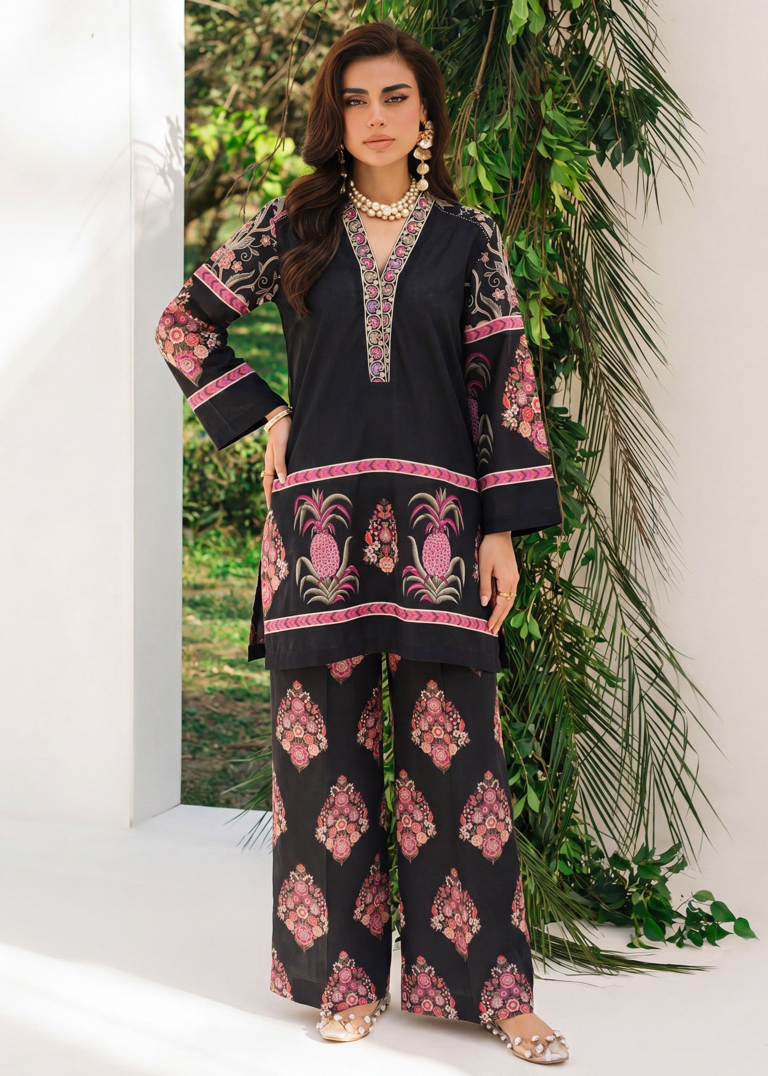 Lawn Kurta Set in Black