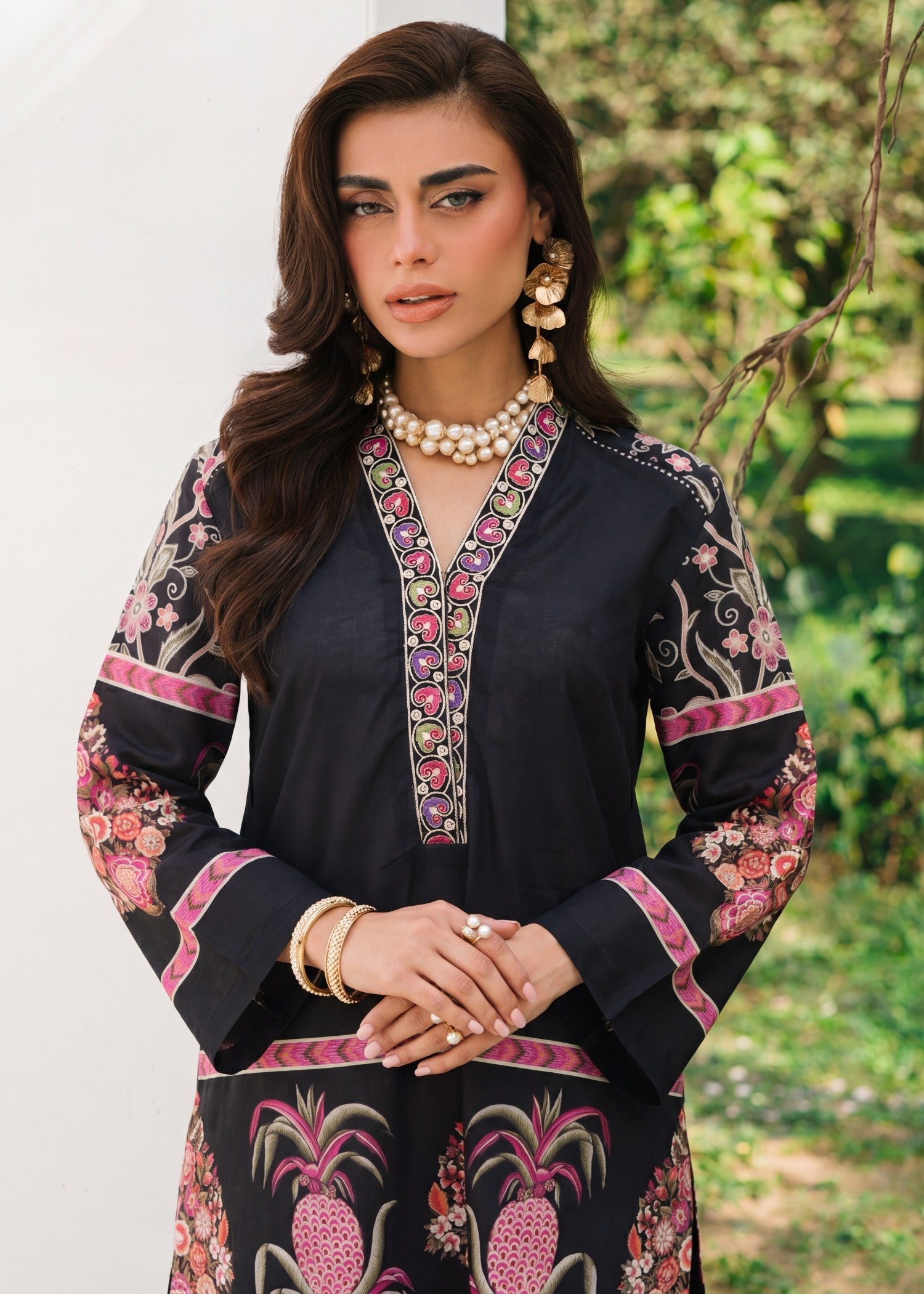 Lawn Kurta Set in Black
