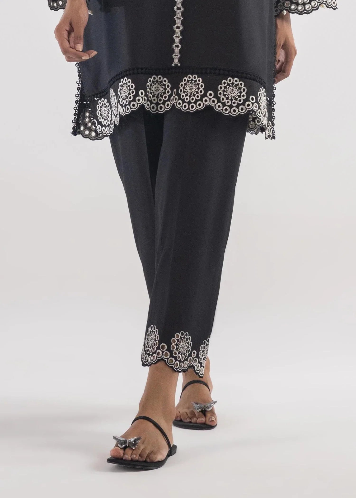 Stitched Embroidered Lawn Culotte - SS25TSGE311