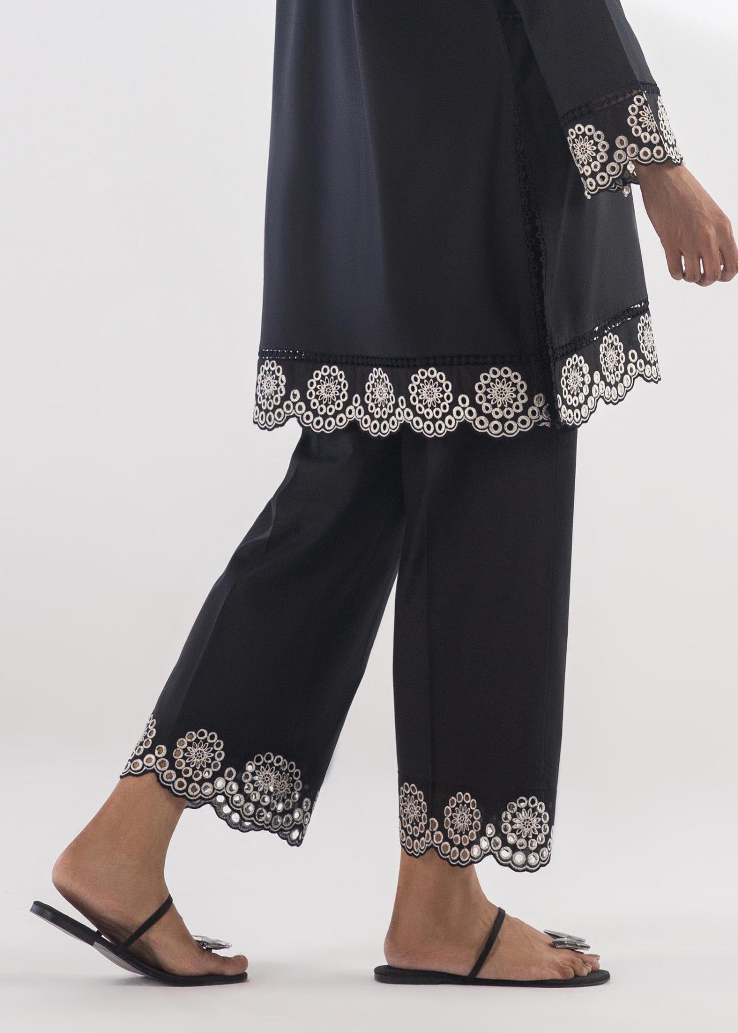 Stitched Embroidered Lawn Culotte - SS25TSGE311