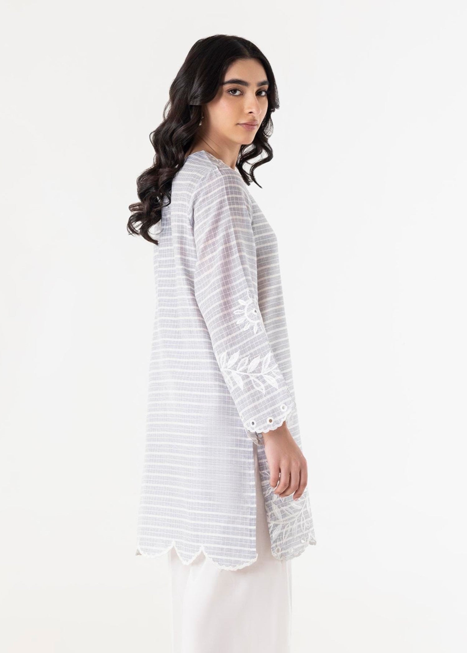 Stitched Chambrey Embroidered Shirt - SS25SGE315