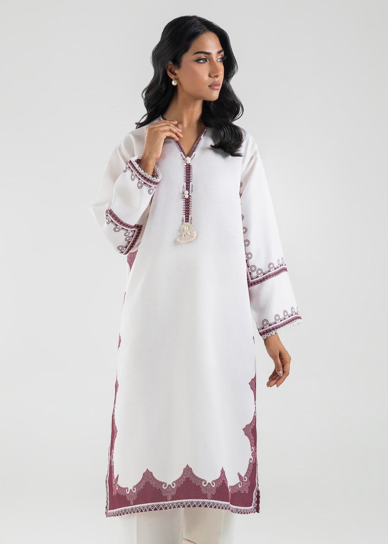 Stitched Basic Printed Shirt - FW24ESE142